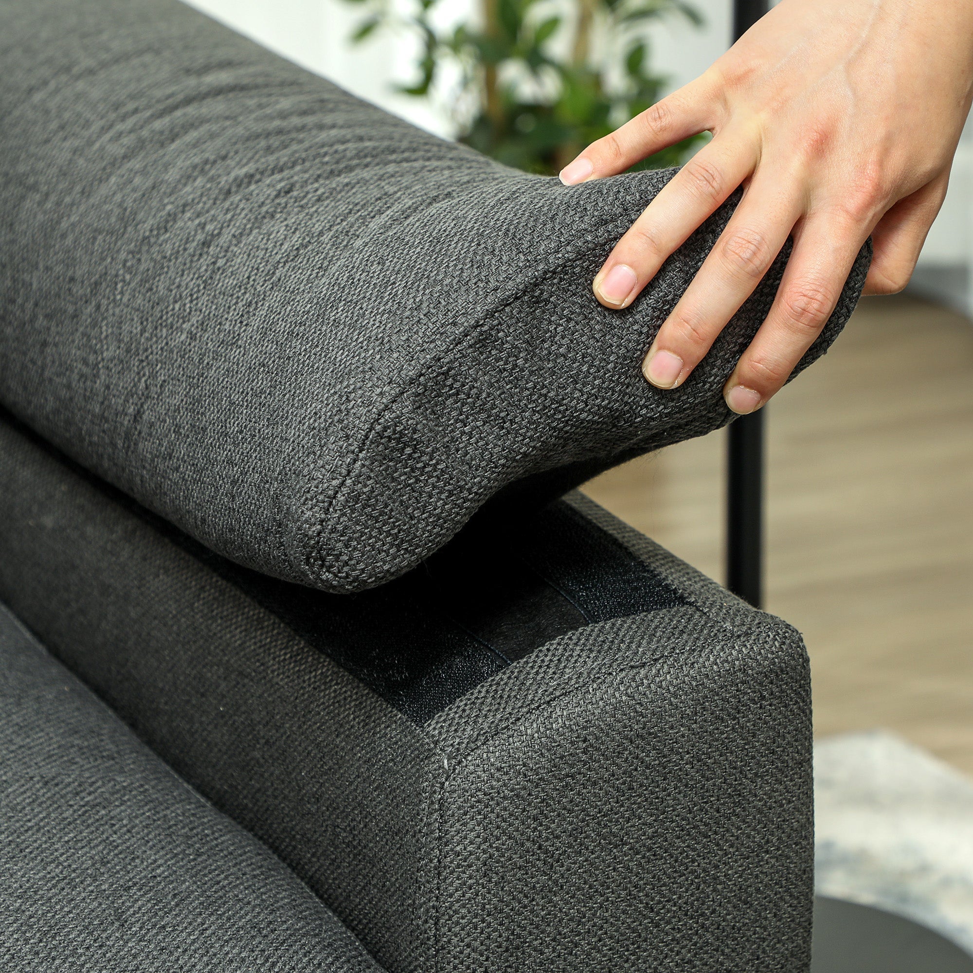 HOMCOM Pull Out Sofa Bed with 2 Pocket Springs, Fabric 2 Seater Click Clack Sofa Bed Settee, Convertible Sofa Couch with Pillows and Side Pockets for Living Room, Home Office, Charcoal Grey