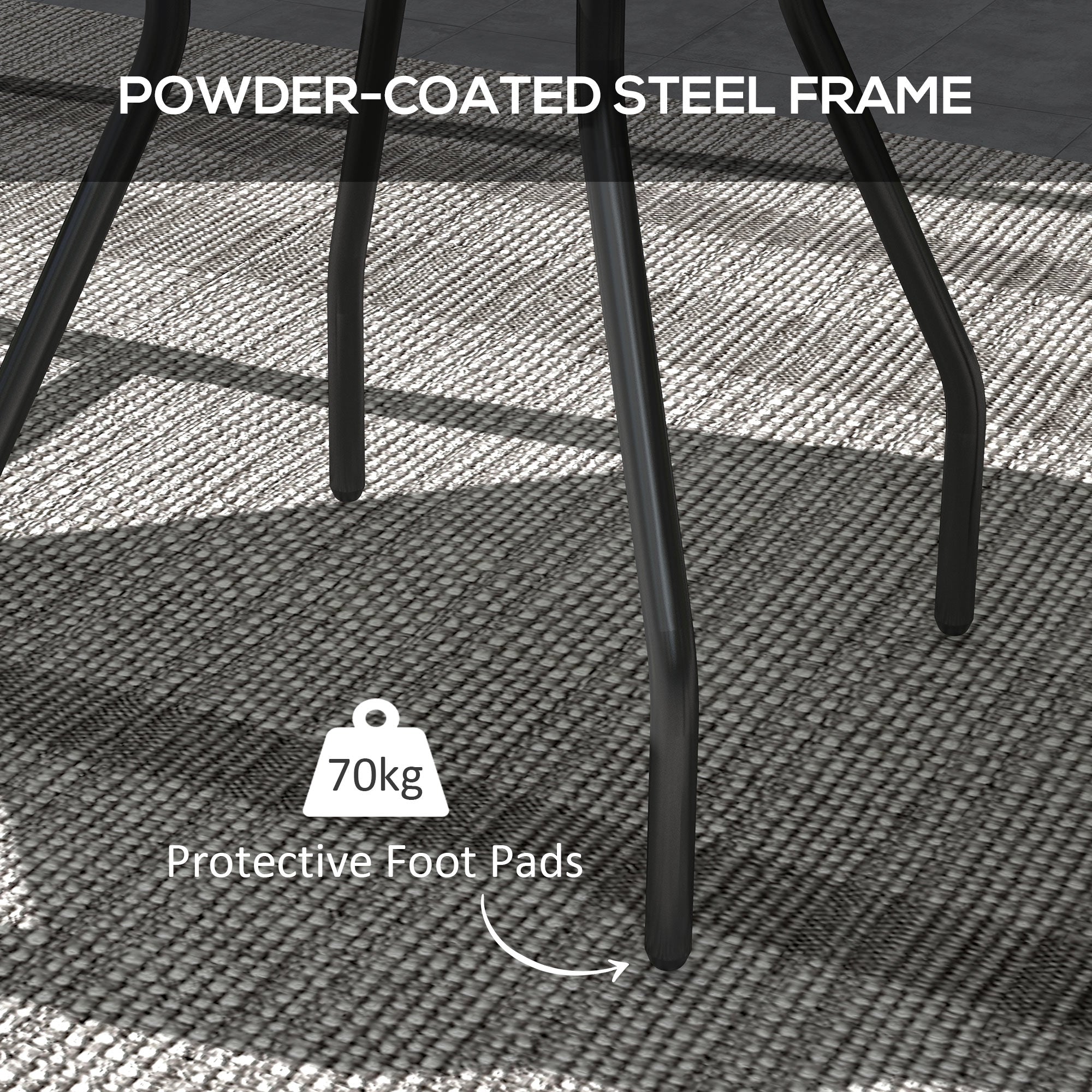 Outsunny \'ce\'a660 Garden Table, with Glass Printed Tabletop - Brown