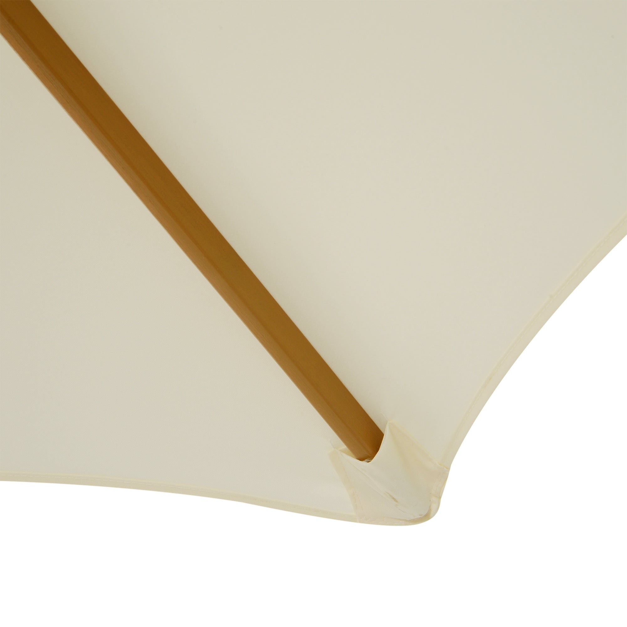 Outsunny 2.5m Wood Garden Parasol Sun Shade Patio Outdoor Wooden Umbrella Canopy Cream White