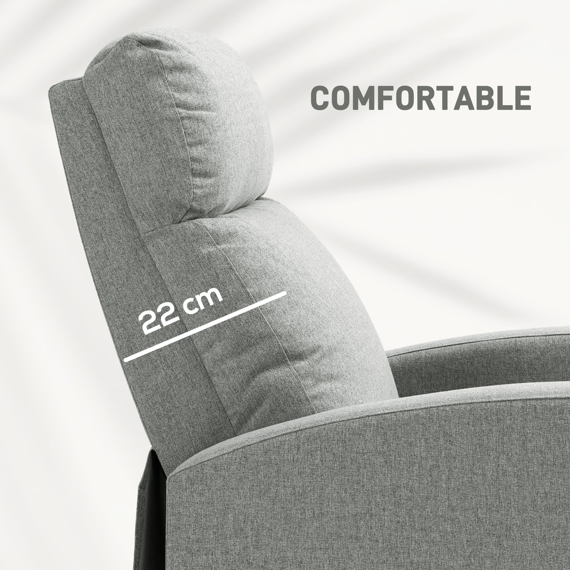 HOMCOM 135\'c2\'b0 Push Back Recliner Armchair, with Footrest - Grey