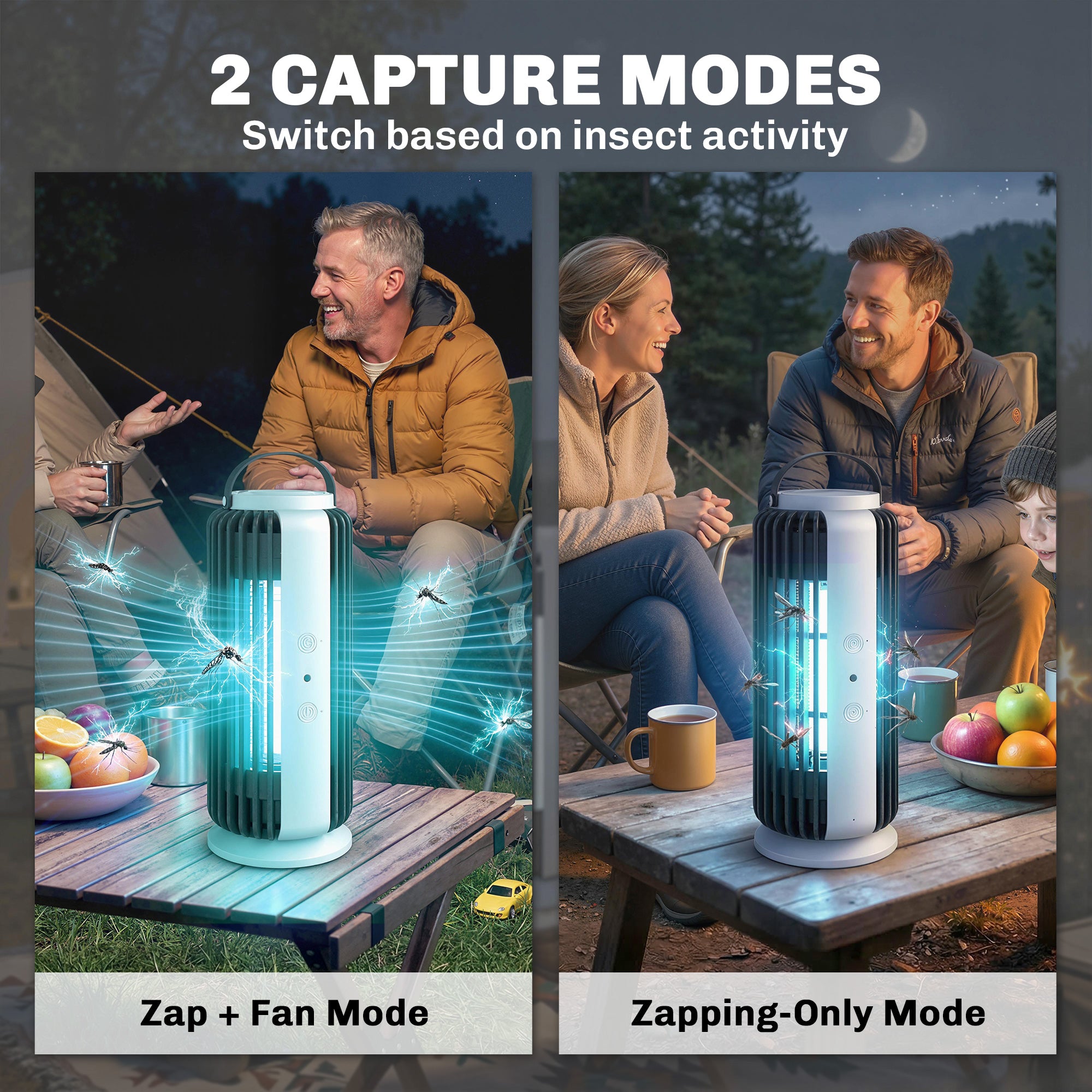 Outsunny Electric Fly Zapper Indoor, Fly Killer with Fan, 365nm LED Light, Auto On Off Sensor, 8 W Bug Zapper with Handle