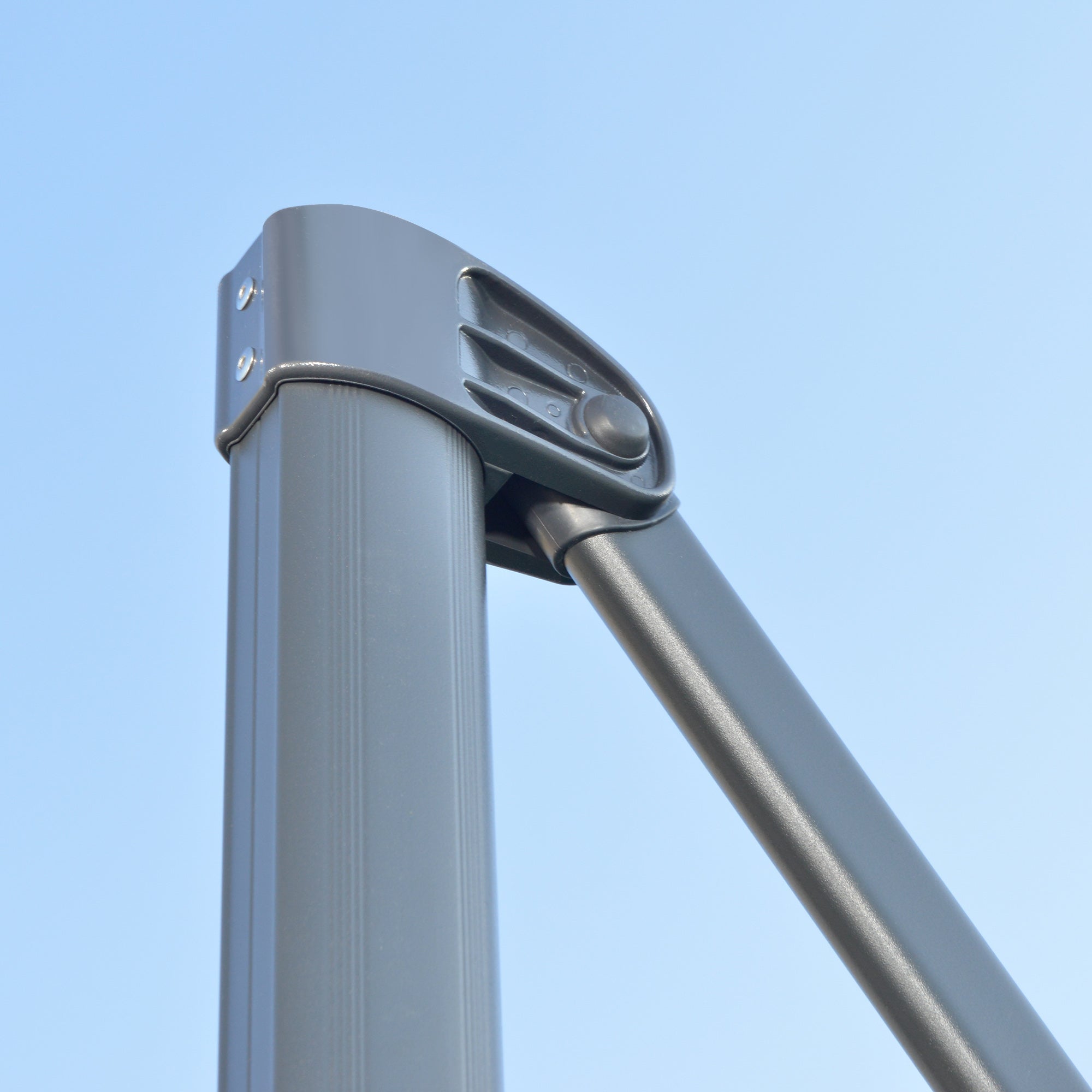 Outsunny 3 x 3(m) Cantilever Parasol with Cross Base, Garden Umbrella with 360\'c2\'b0 Rotation, Crank Handle and Tilt for Outdoor, Patio, Grey