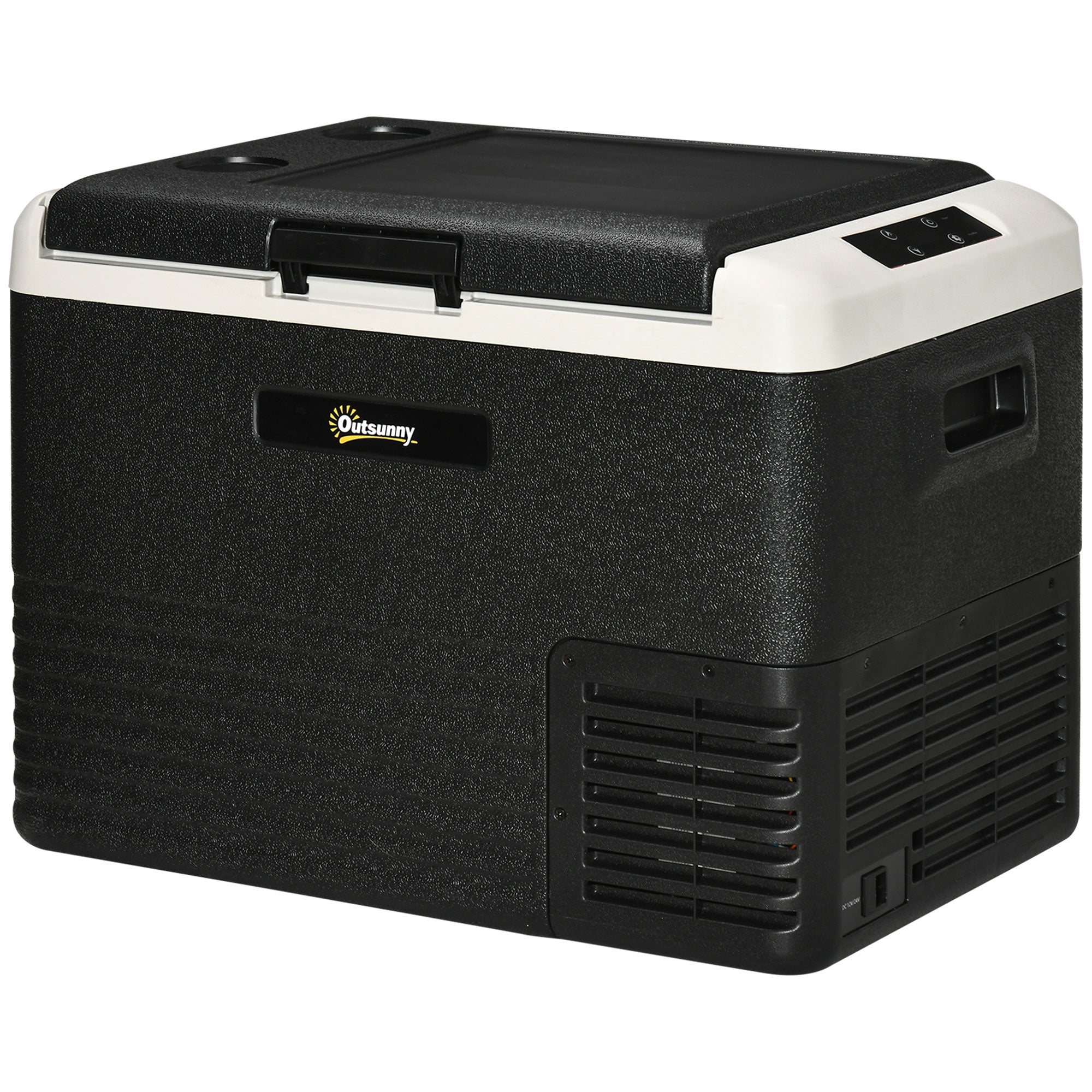 Outsunny 40L Car Refrigerator, Portable Compressor Car Fridge Freezer, Electric Cooler Box with 12/24V DC and 110-240V AC for Camping, Driving, Picnic, Down to -20\'e2\'84\'83