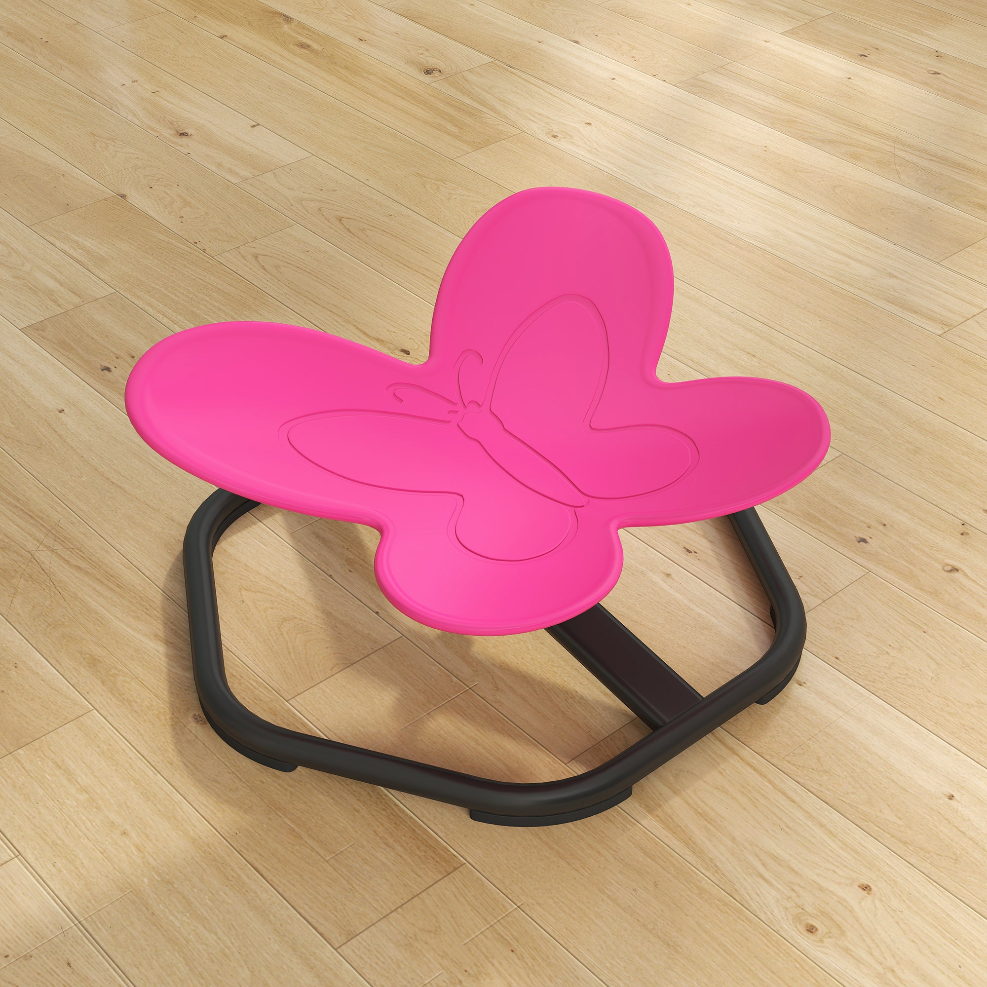 AIYAPLAY Butterfly-Shaped-kids Swivel Chair, Sensory Spinning Chair for Balance, Coordination Training, Pink