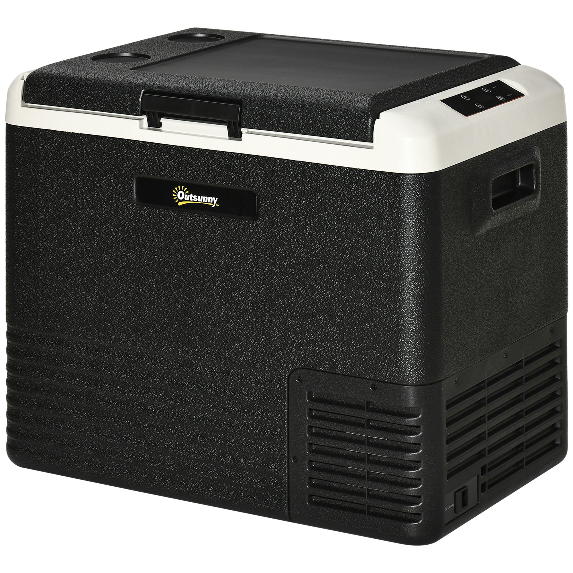Outsunny 50L Car Refrigerator, Portable Compressor Car Fridge Freezer, Electric Cooler Box with 12/24V DC and 110-240V AC for Camping, Driving, Picnic, Down to -20\'e2\'84\'83