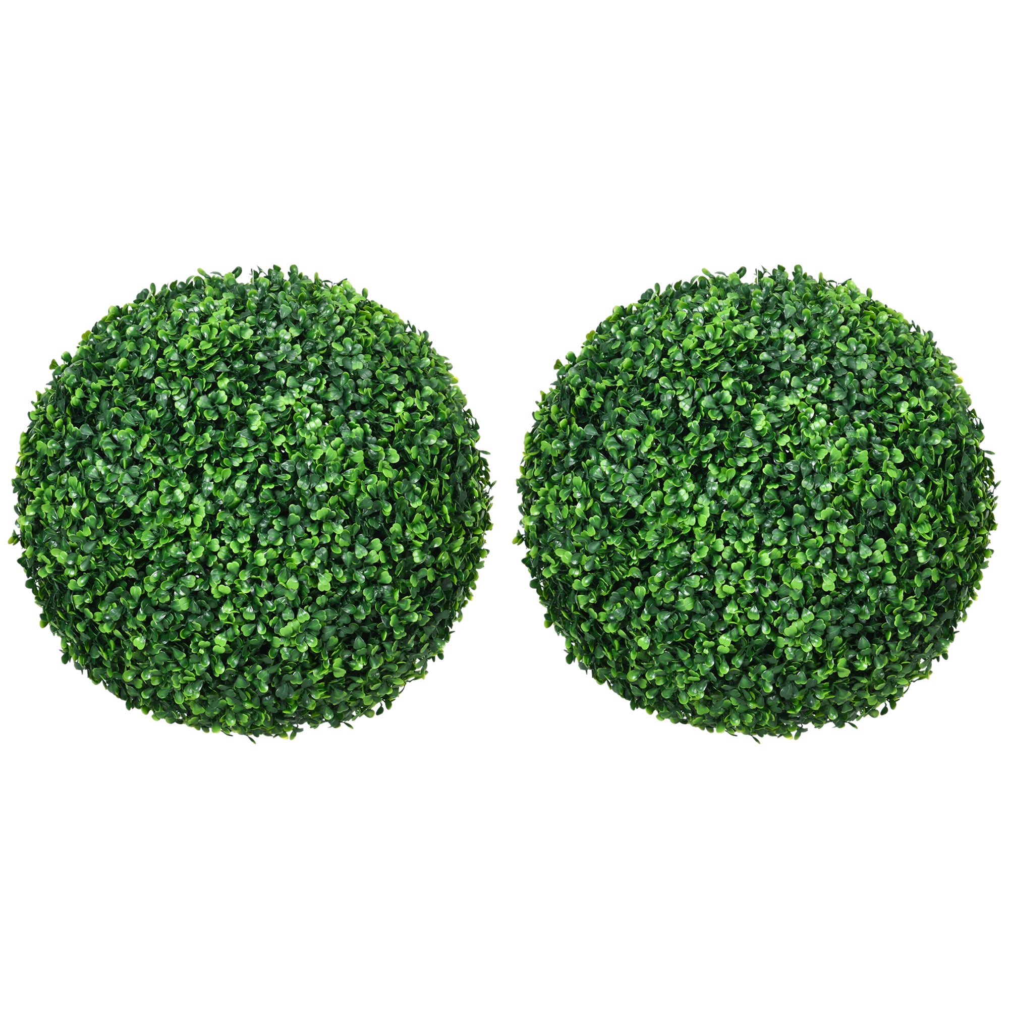 HOMCOM Set of Two Artificial Boxwood Balls Plants - Green