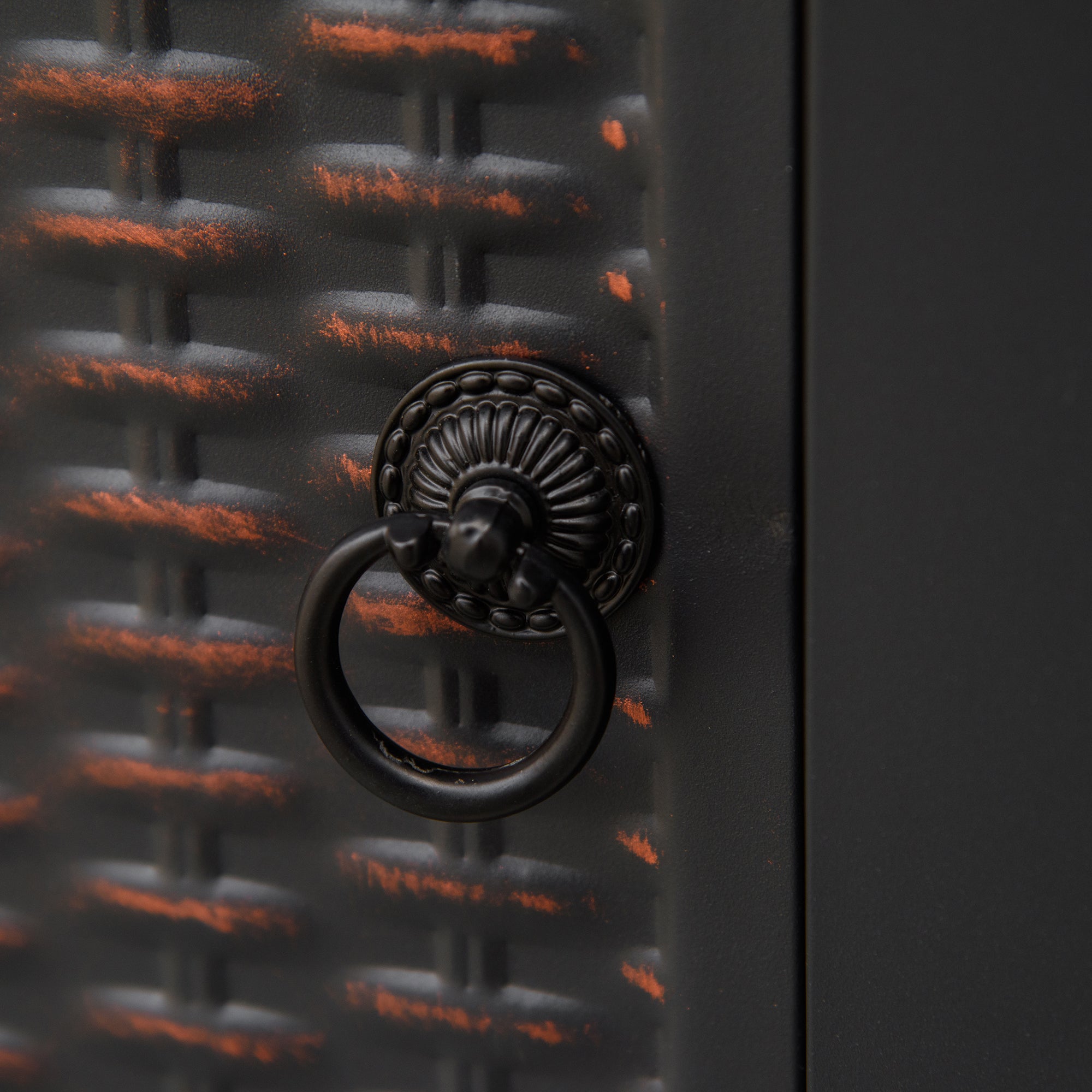 Outsunny Square Propane Gas Fire Pit Table, 50000 BTU Rattan Smokeless Firepit Patio Heater with Glass Screen, Glass Beads and Lid, 81cm x 81cm x 64cm, Black