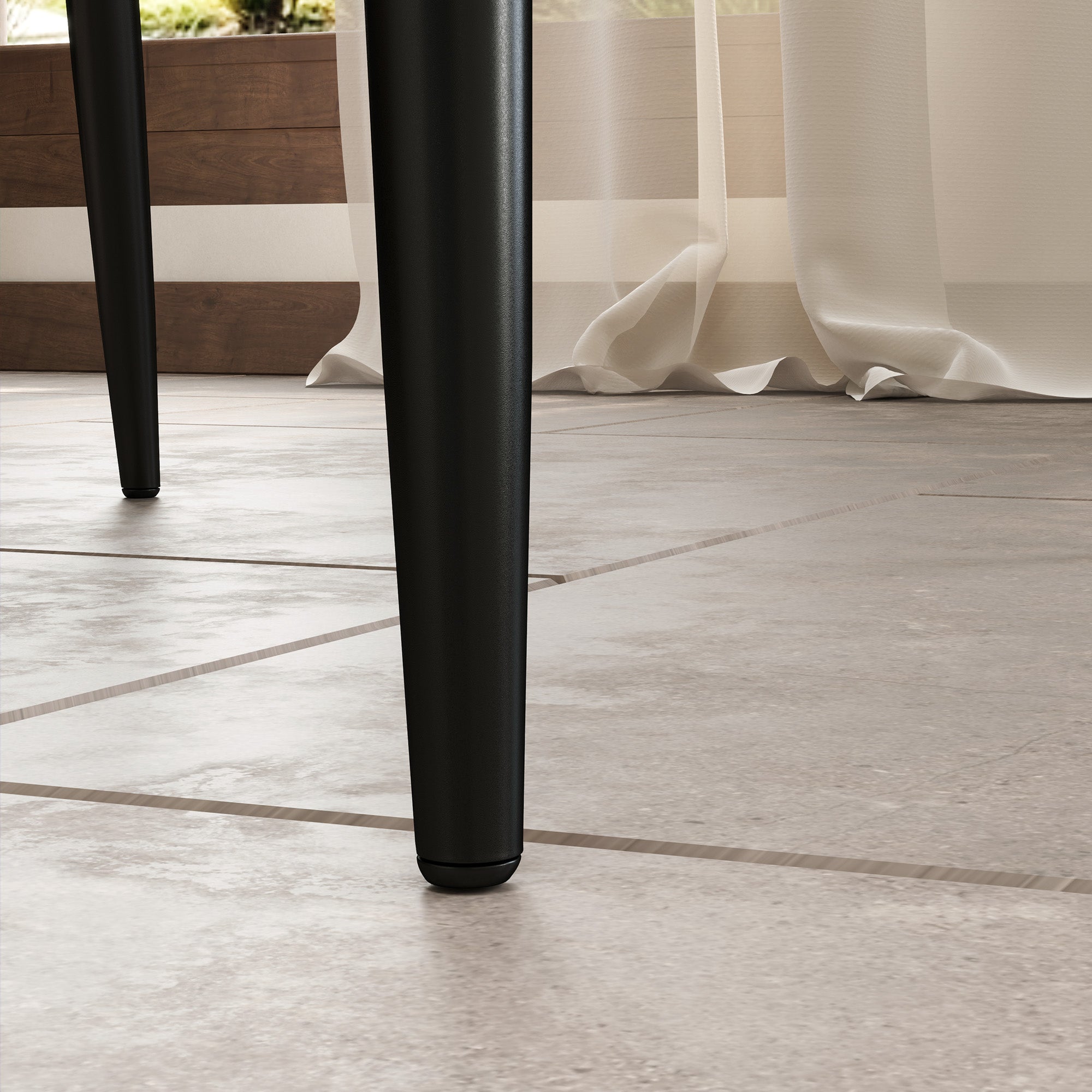 HOMCOM Set of 4 Quilted PU Leather Dining Chairs with Metal Frame 4 Legs Foot Caps Home Seating Modern Stylish Executive, Grey