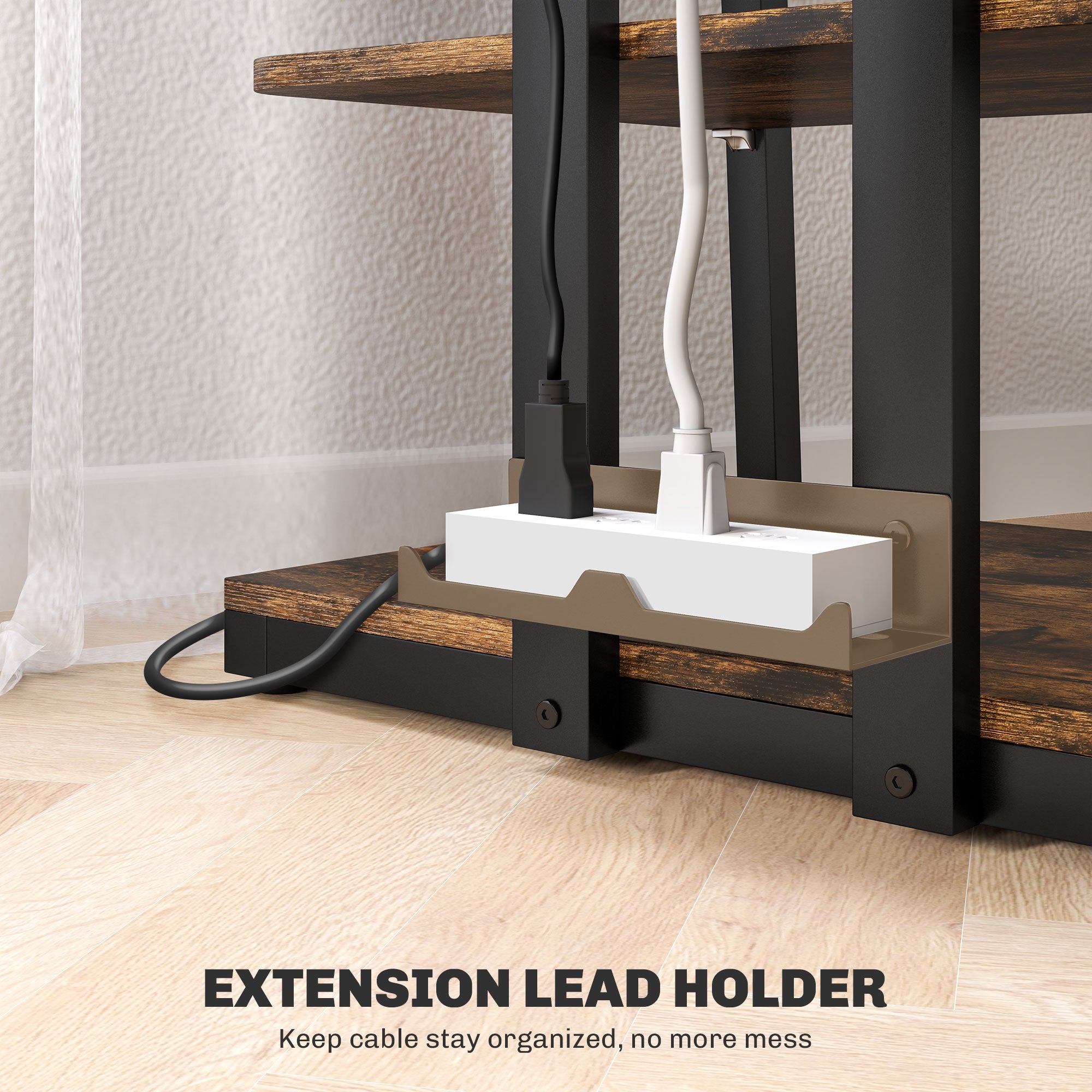HOMCOM HiFi Stand, with Four Storage Shelves - Rustic Brown