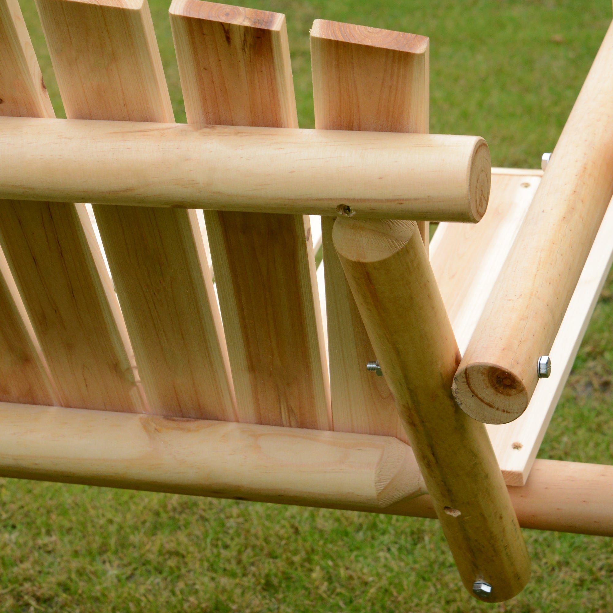 Outsunny Outdoor 2 Seater Swing Chair Larch Wood Garden Swing Seat Porch Hammock Bench Lounger