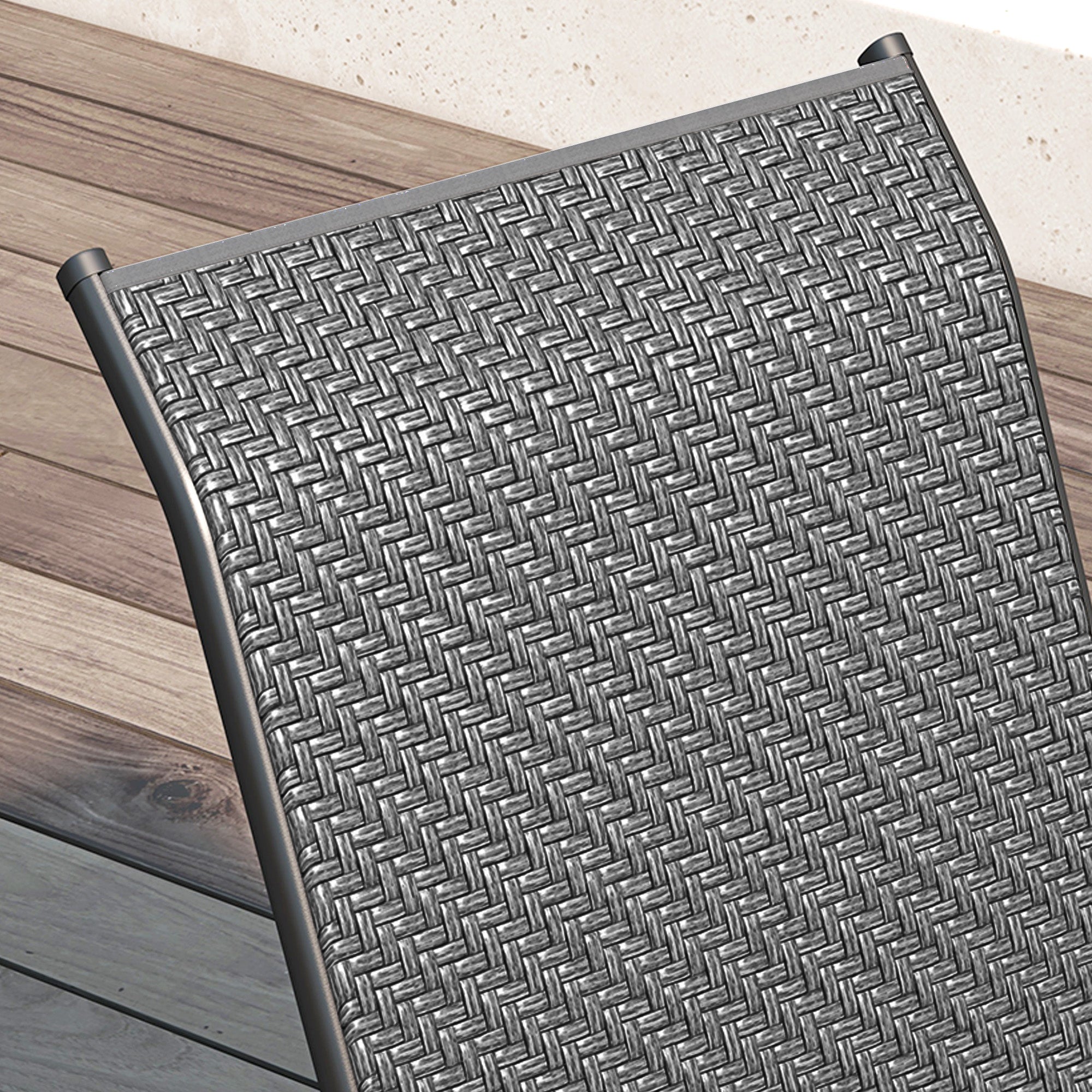Outsunny Four-Piece Stacking Rattan Garden Seat Set - Grey