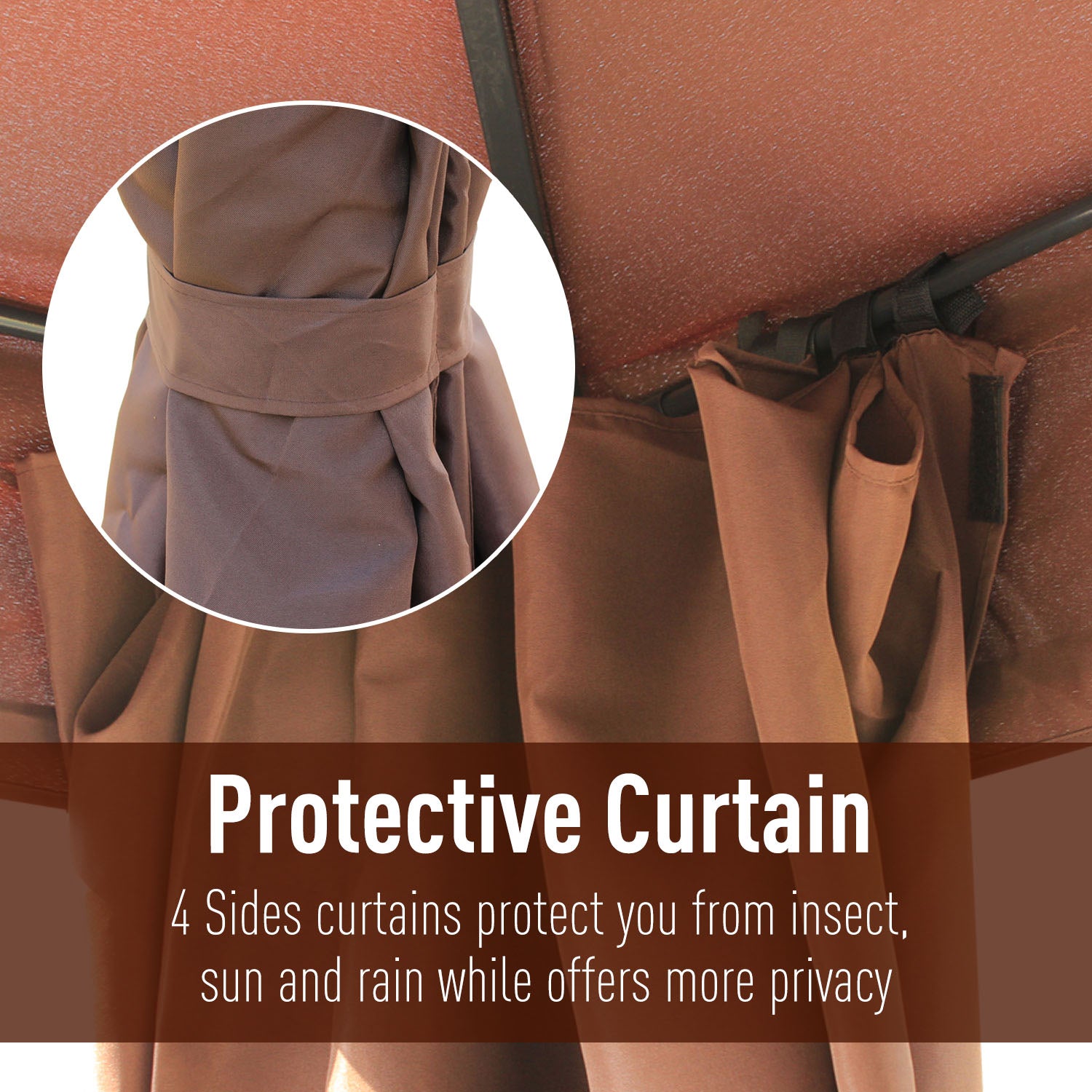 Outsunny 3 x 4m Garden Gazebo, Double Roof Marquee Canopy Shelter with Sidewalls, Solid Steel Frame for Garden, Lawn, Backyard and Deck