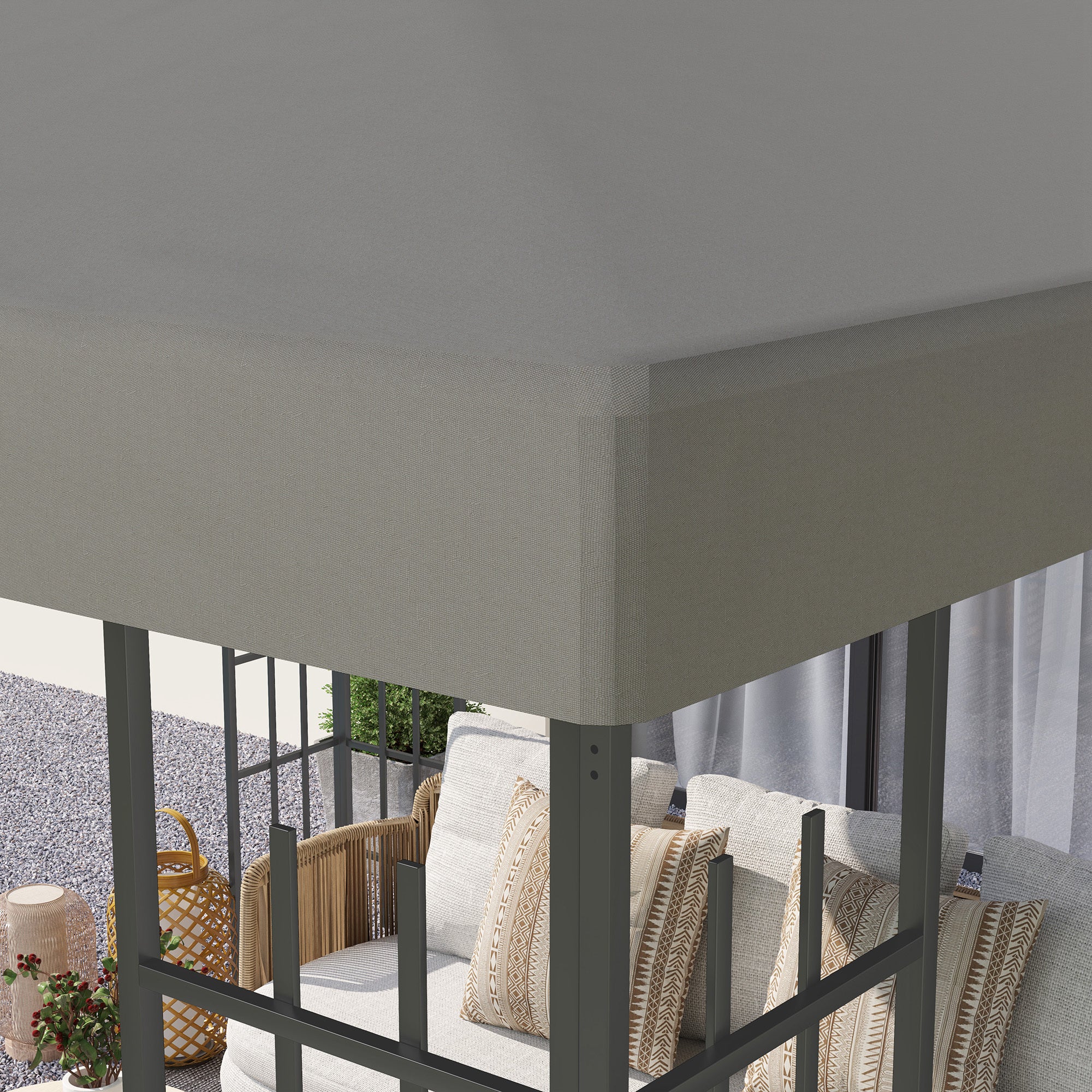 Outsunny 3 x 3(m) Gazebo Frame Replacement - Grey