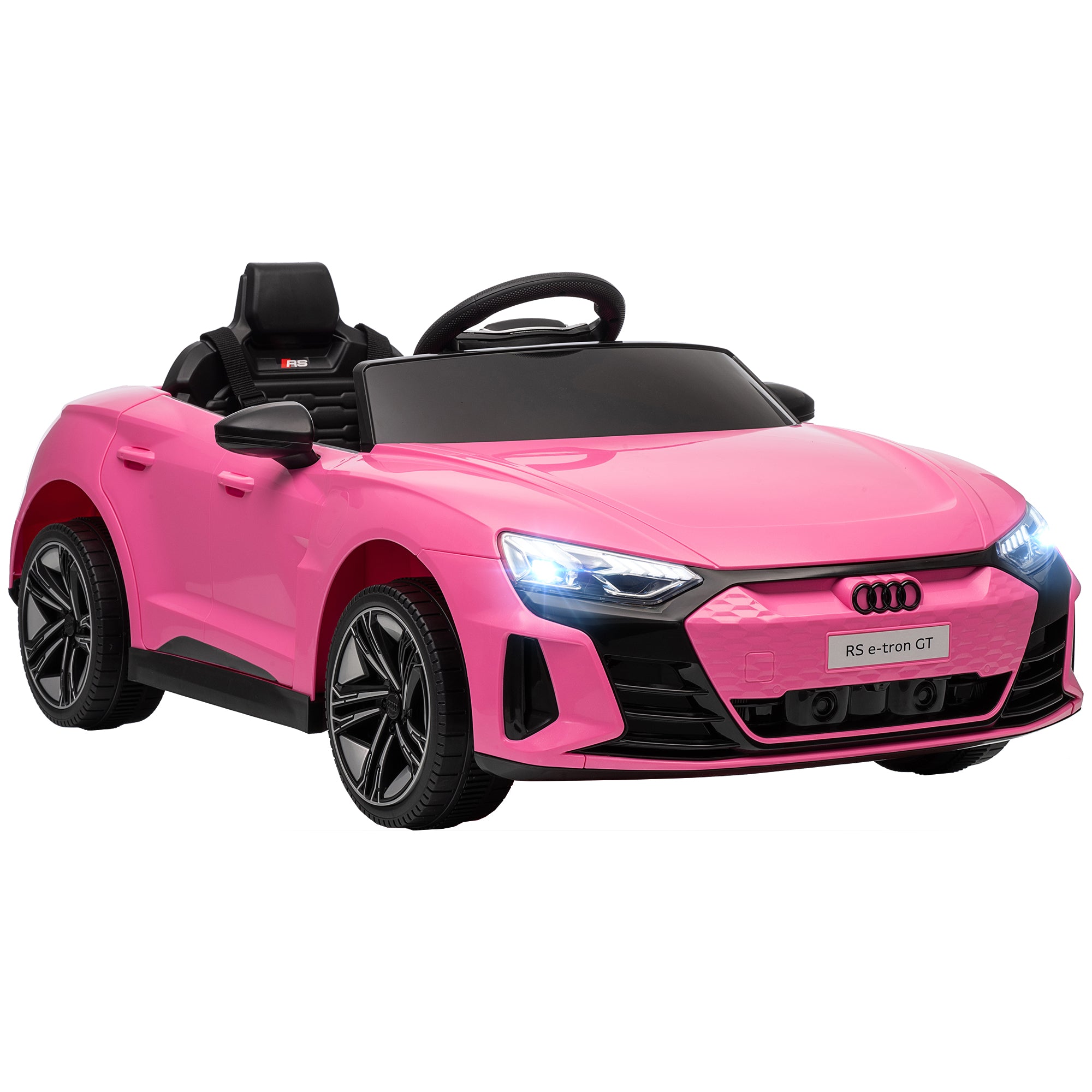 HOMCOM Audi Licensed 12V Kids Electric Ride-On, with Remote Control, Suspension System, Lights, Music, Motor - Pink