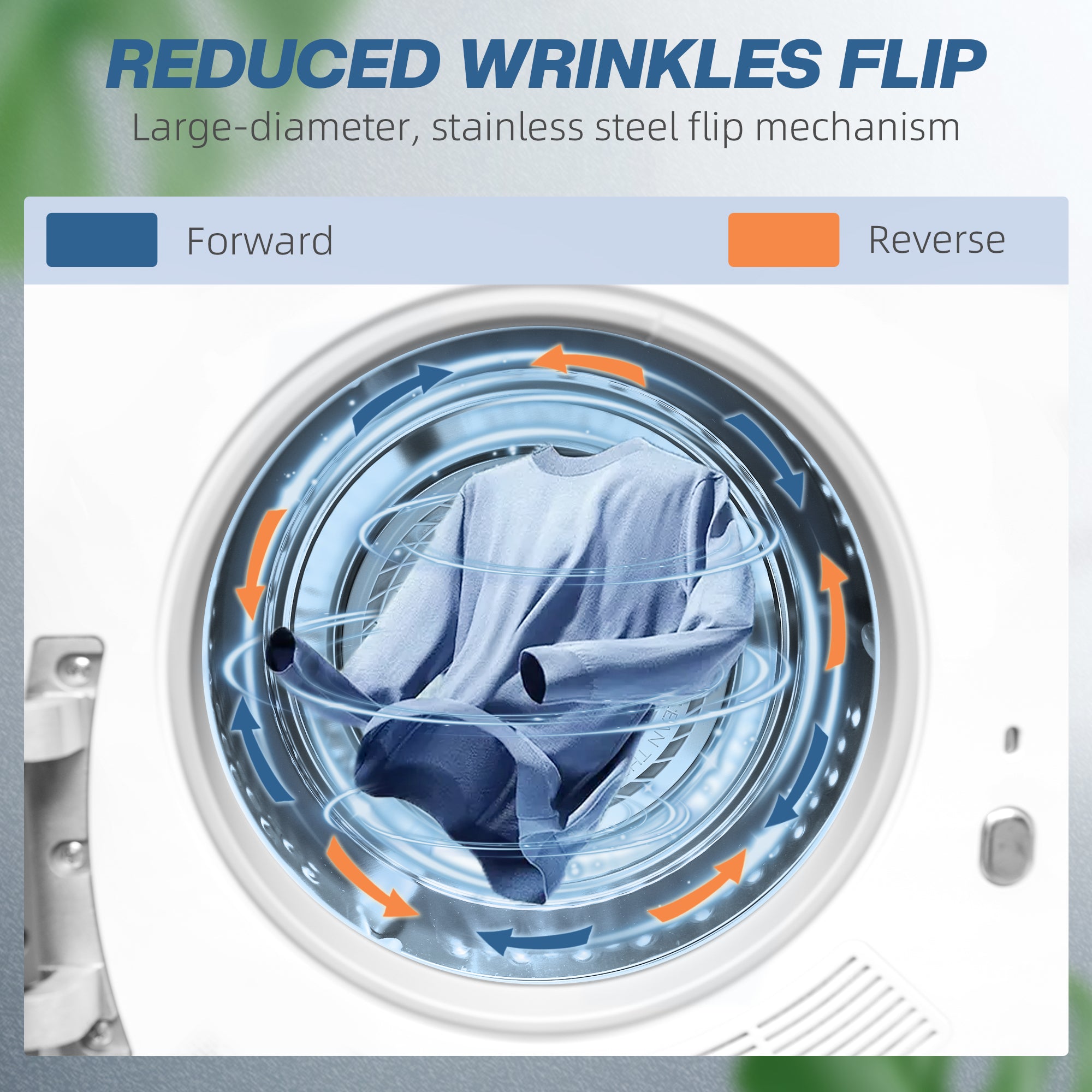 HOMCOM 4kg Vented Tumble Dryer with Deodorize, Smart Mode, 800W Compact Tumble Dryer with Stainless Steel Tub, Front Load, for Flat, Home, RVs, White