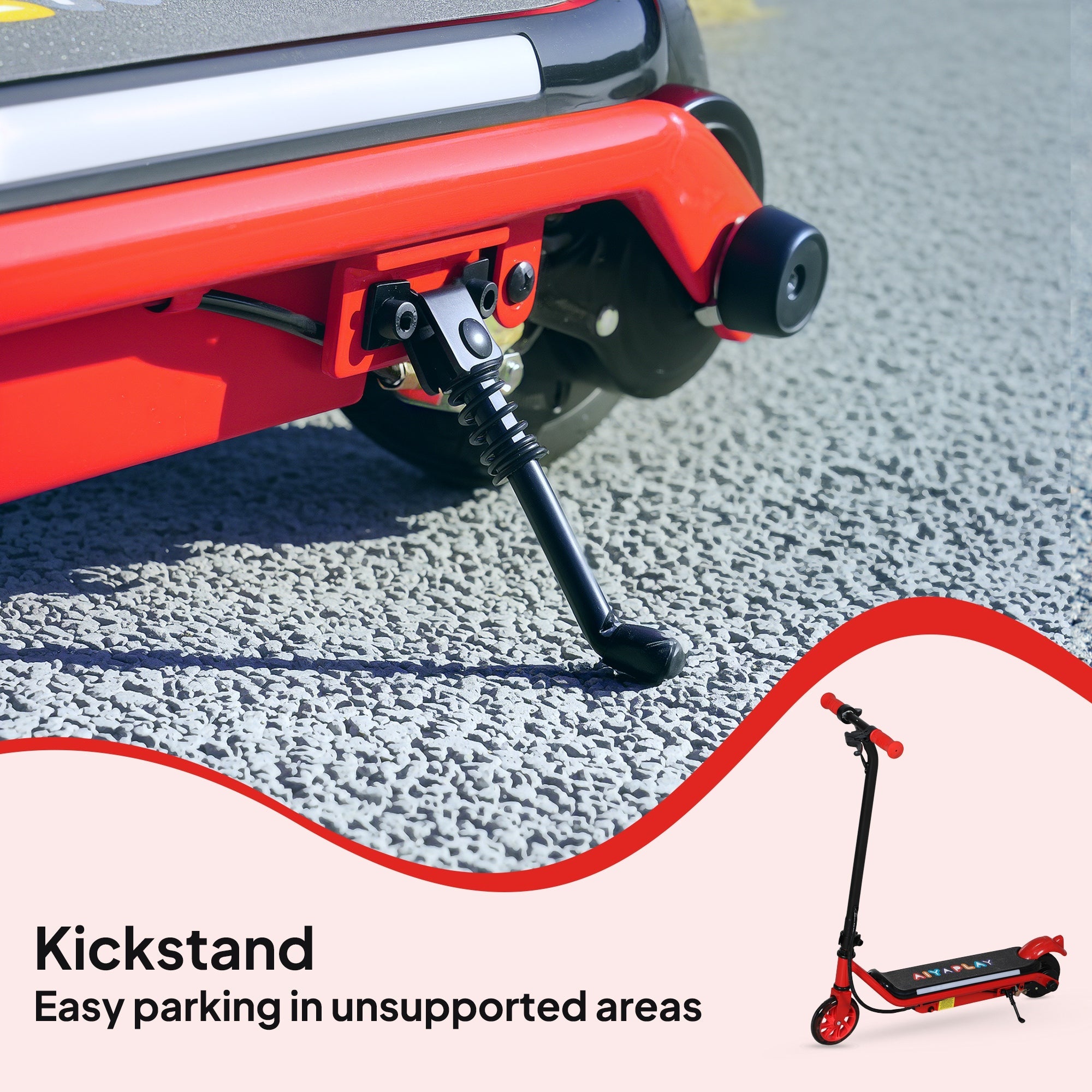 AIYAPLAY Electric Scooter for Kids Ages 6-14, with Dual Brakes, Flash Wheel and Colourful Light, Kids Electric Scooter E Scooter, Up to 12 KM/H & 10 KM, Red