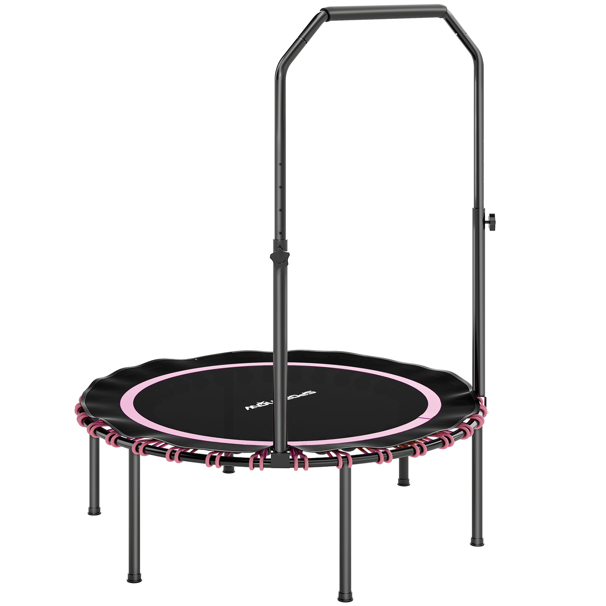 SPORTNOW 40" Foldable Fitness Trampoline Rebounder with Handle, Pink