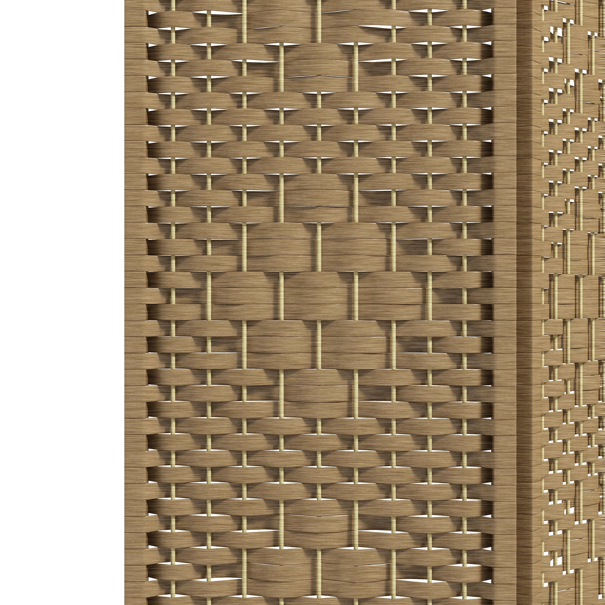 HOMCOM 4 Panel Folding Room Divider, Privacy Screen, Paravent Partition Separator for Living Room, Bedroom, Natural