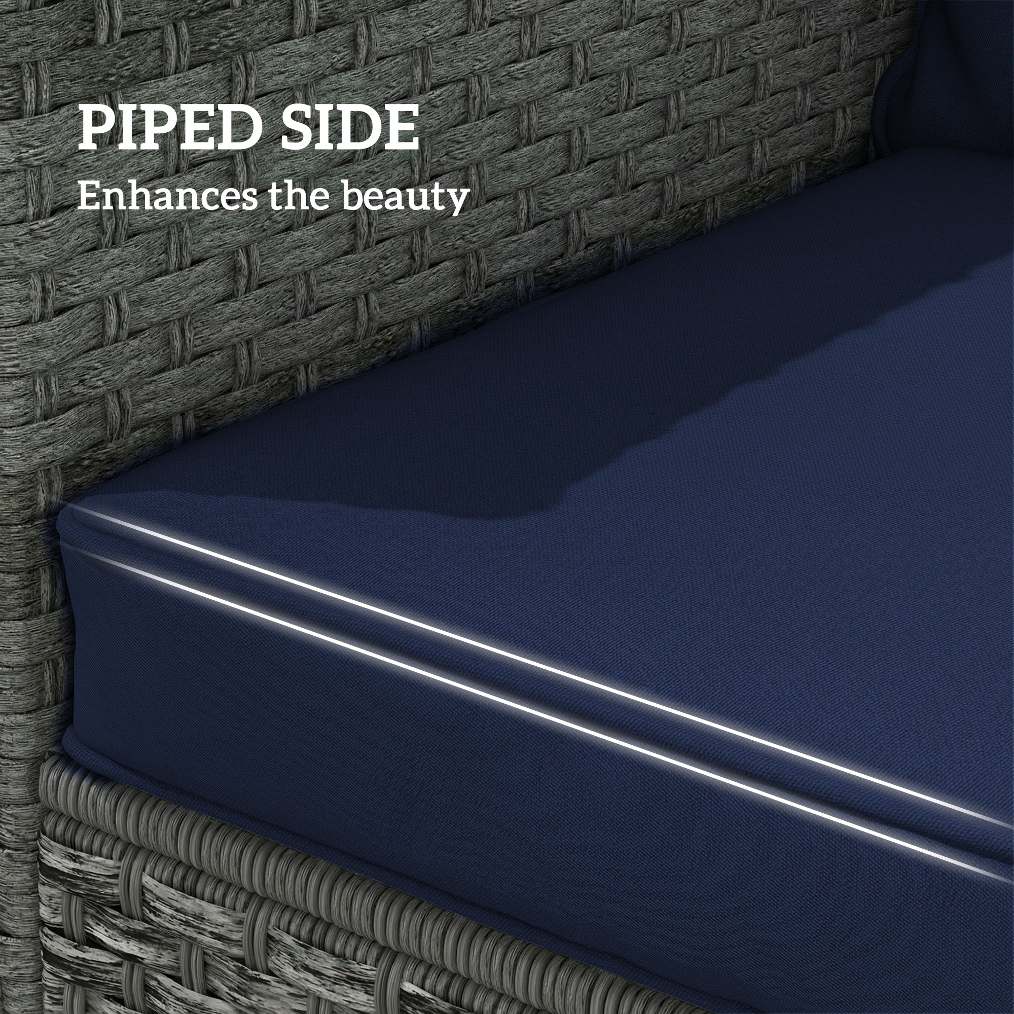 Outsunny Seat and Back Padded Cushion Set, CUSHION ONLY - Dark Blue