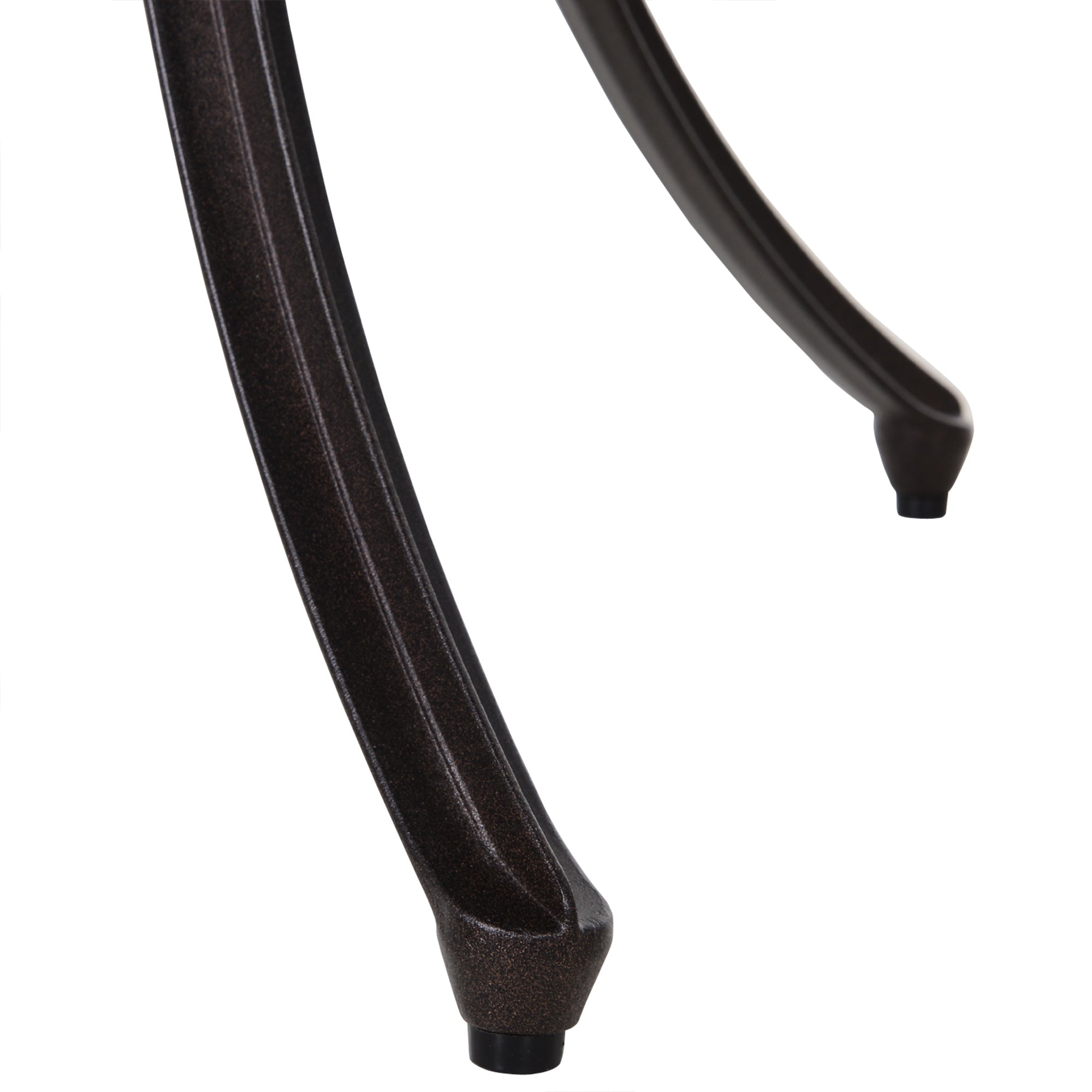 Outsunny 5 Pieces Garden Dining Set for 4, Cast Aluminium Outdoor Dining Set with 4 Armchairs and Round Dining Table with Parasol Hole, Garden Furniture Set, Brown