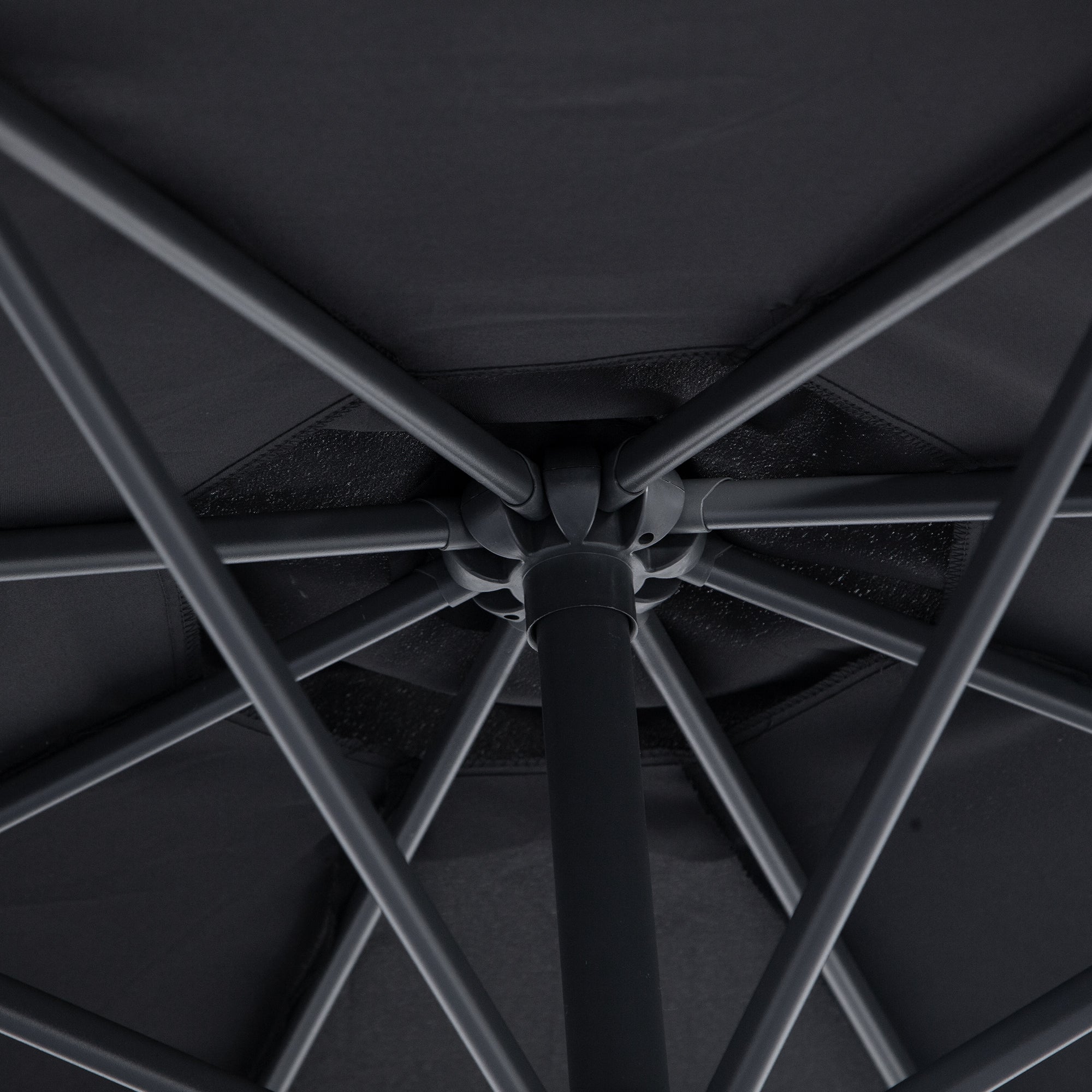 Outsunny 3 m Banana Parasol-Black