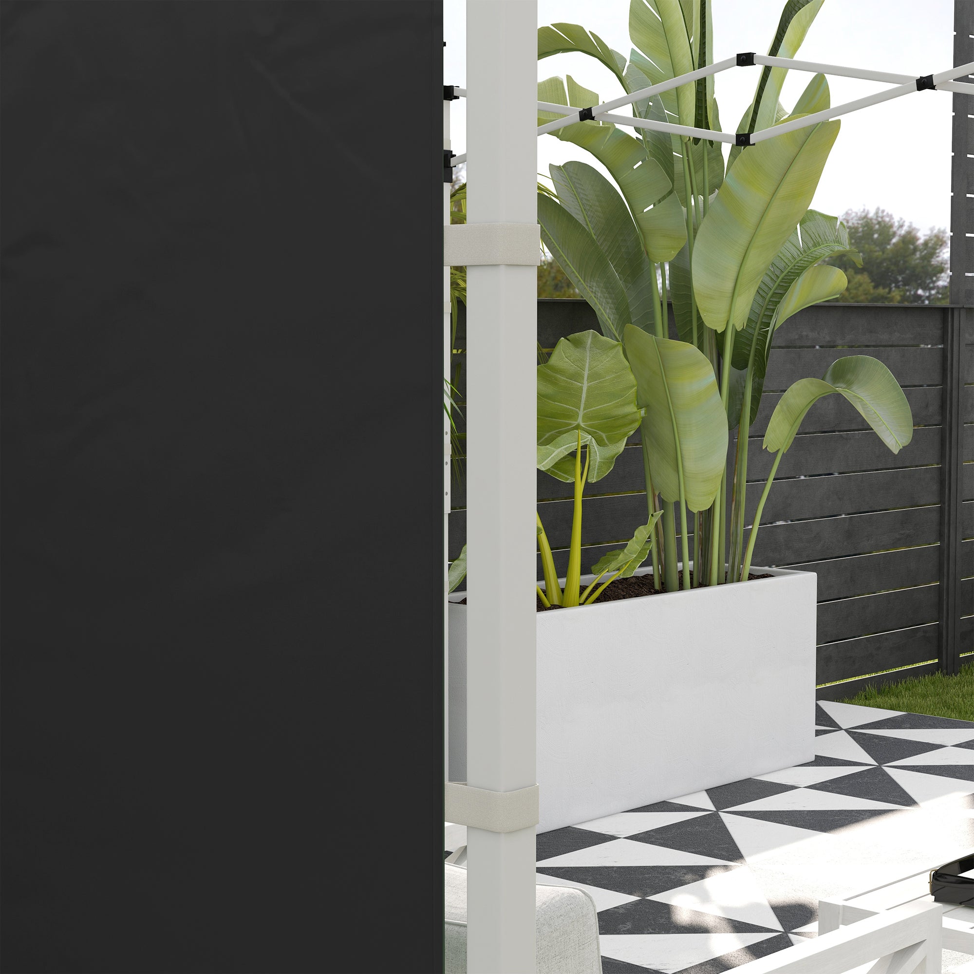 Outsunny Gazebo Side Panels, 2 Pack Sides Replacement, for 3x3(m) or 3x6m Pop Up Gazebo, with Windows and Doors, Black