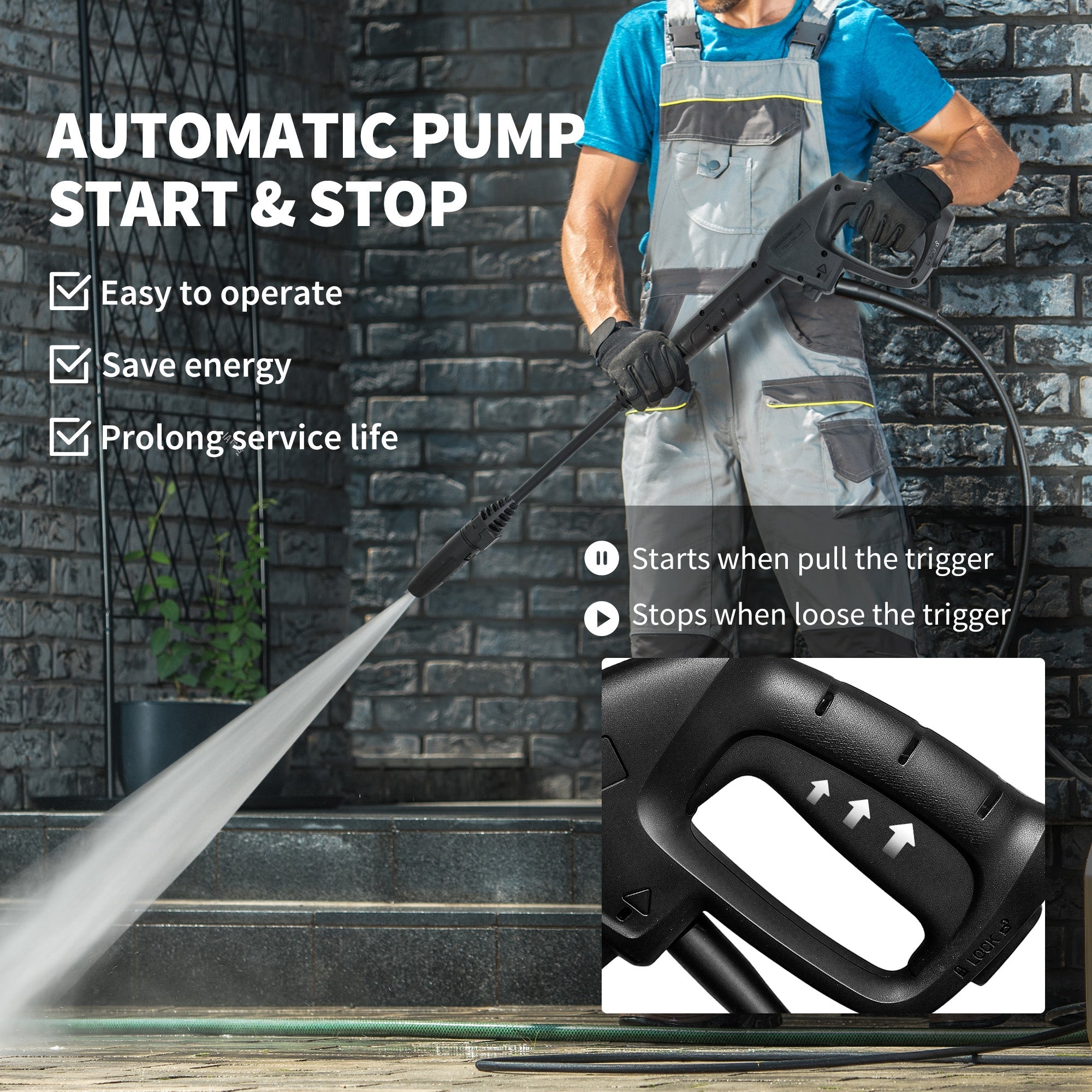 Outsunny 1800W High Pressure Washer, 150 Bar Pressure, 420 L/h Flow, Portable Power Washer Jet Wash Cleaner with Adjustable Nozzle, 6M Hose, Hose Reel, Steel Handle for Home Patio Car Driveway, Yellow