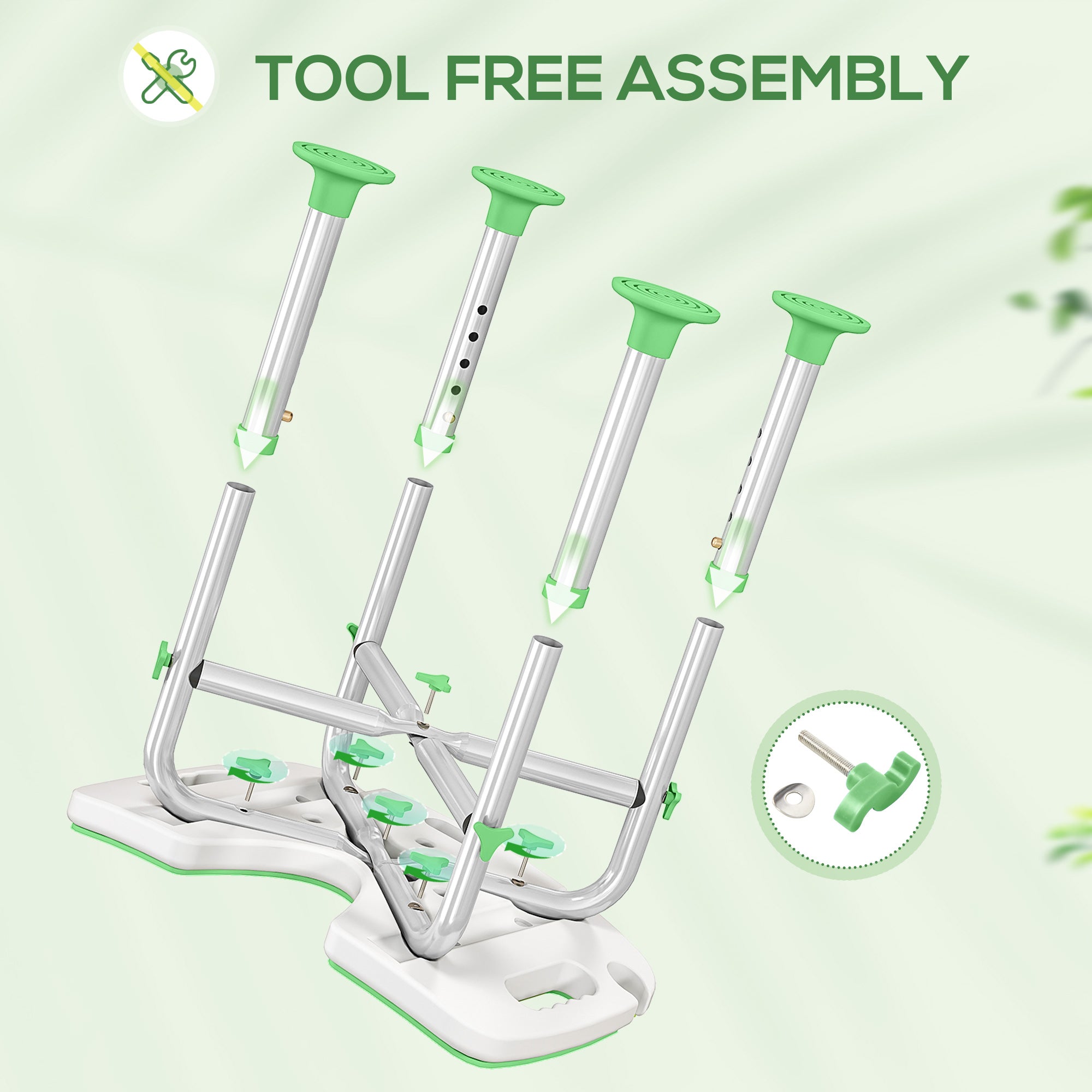 HOMCOM 39-51.5cm 'U' Seat Padded Shower Stool - Green