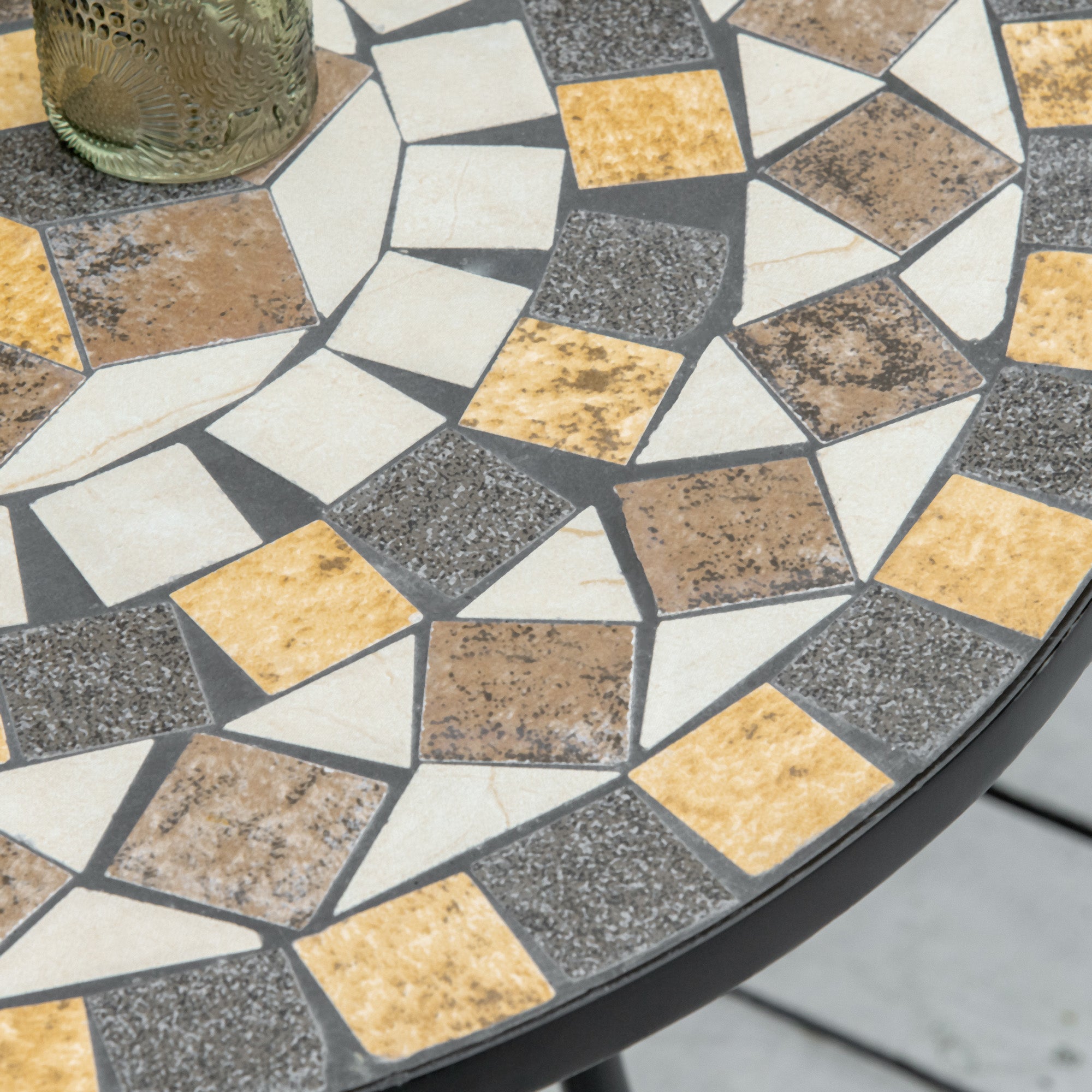 Outsunny \'ce\'a660cm Mosaic Outdoor Patio Table - Grey