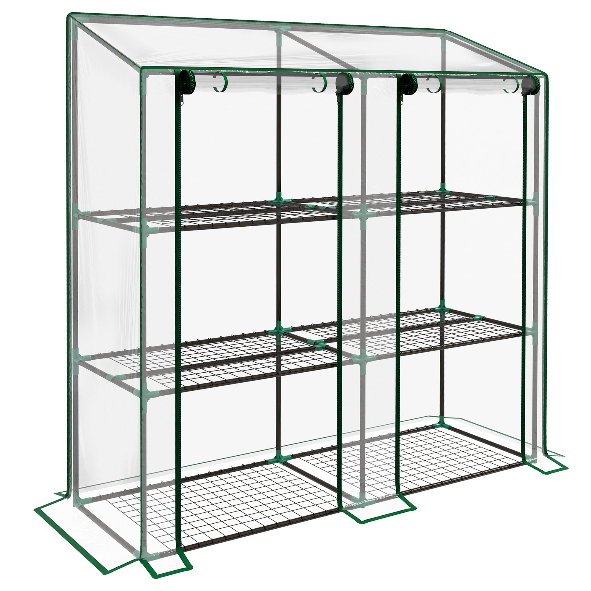 Outsunny 46 x 143cm Mini Lean-To Greenhouse, with Three Inner Shelves