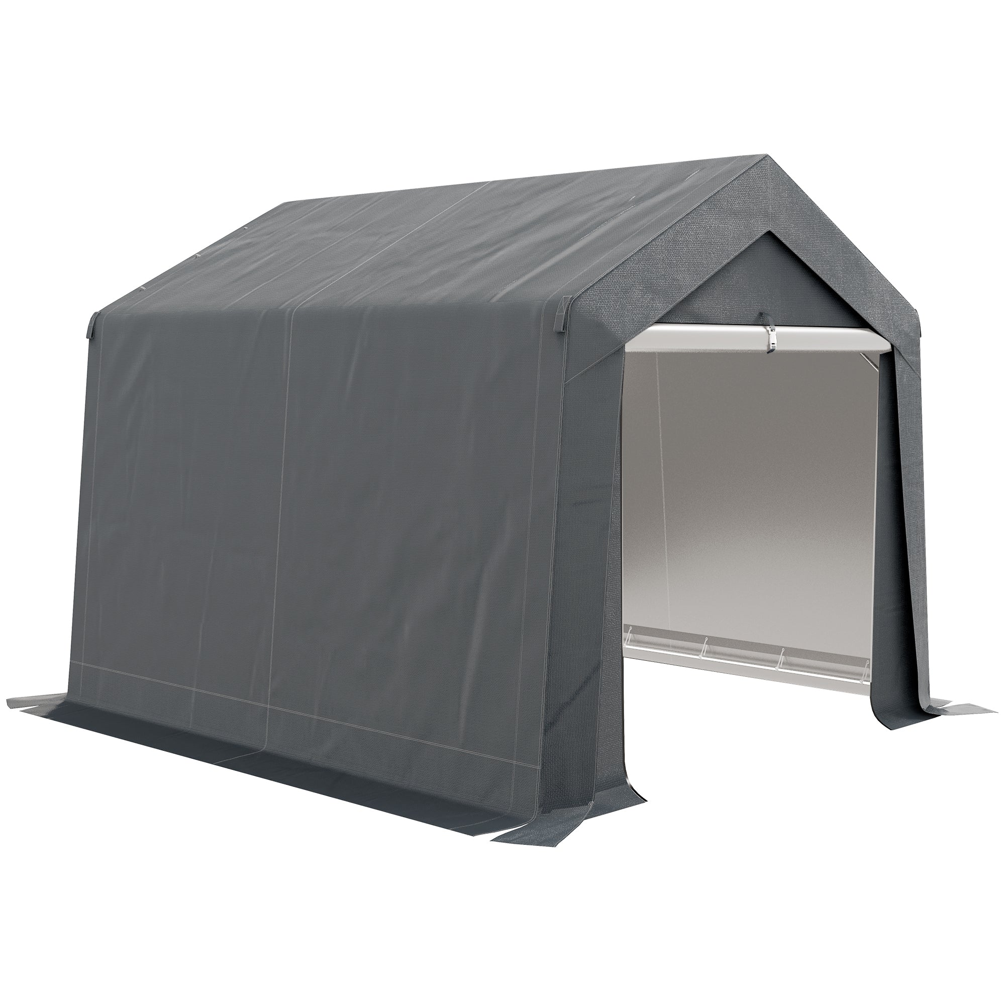 Outsunny 3.6 x 2.1m Portable Outdoor Shed, with Window - Dark Grey