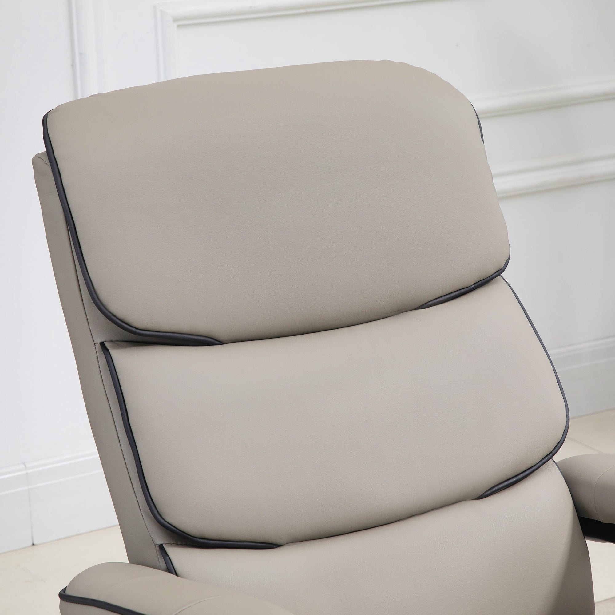 HOMCOM Recliner Chair with Ottoman 360\'c2\'b0 Swivel Faux Leather High Back Armchair w/ Footrest Stool for Home Office