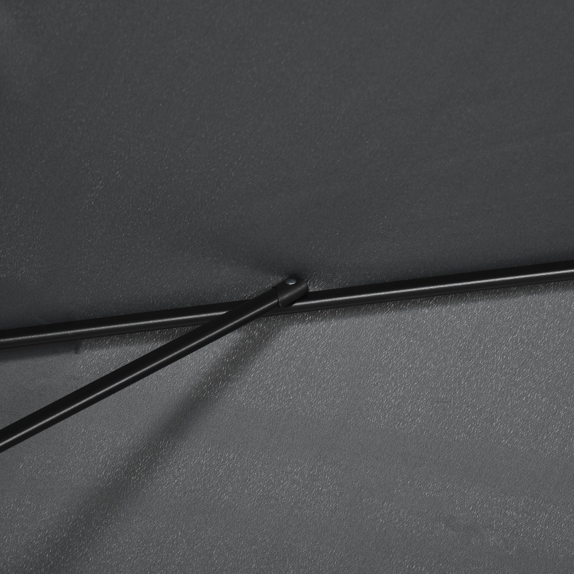Outsunny 3x2m Garden Parasol Umbrella with Tilt and Crank, Outdoor Sun Shade Canopy with Aluminium Frame and Steel Ribs, Rectangular, Black