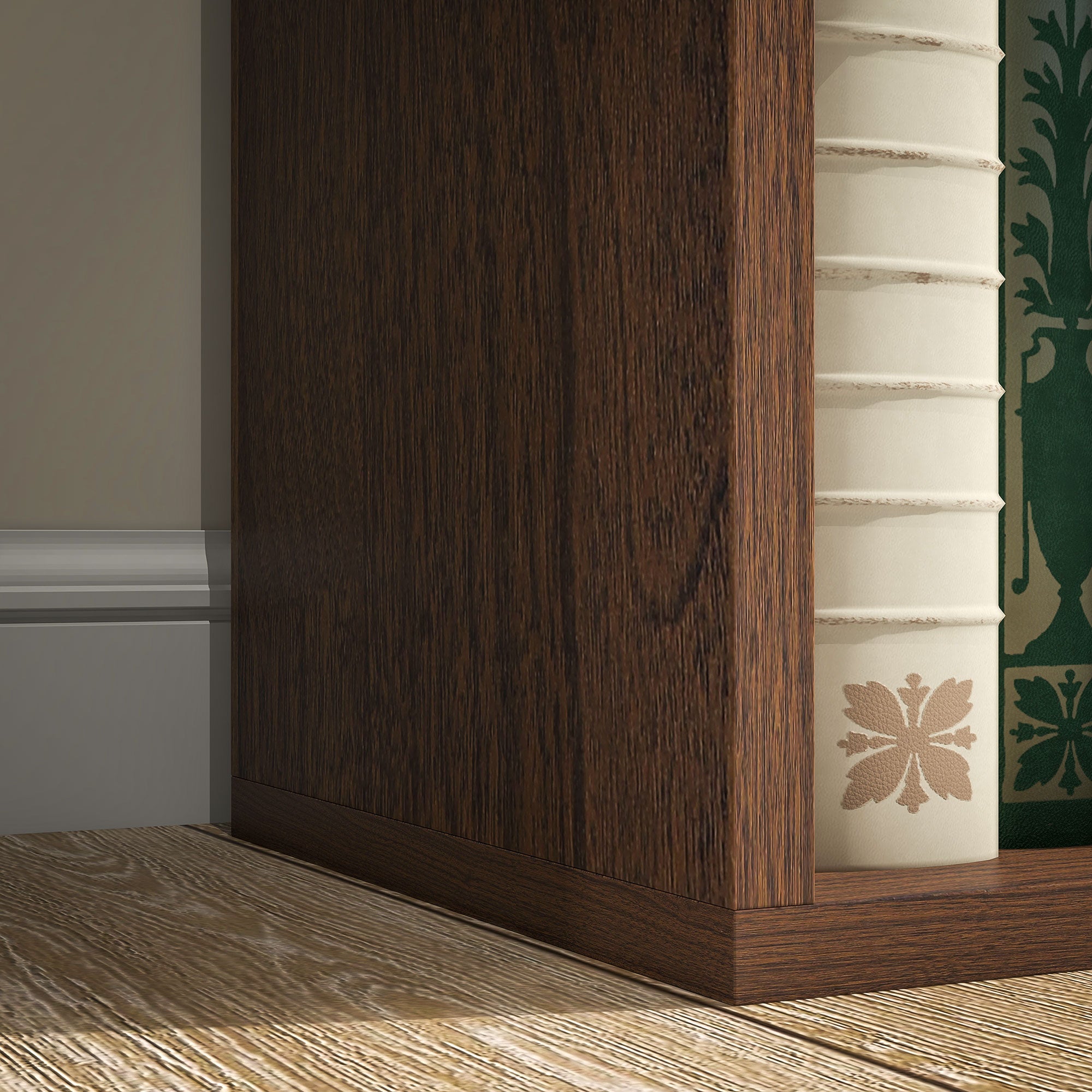 HOMCOM Seven-Cube Bookcase - Walnut Wood Effect