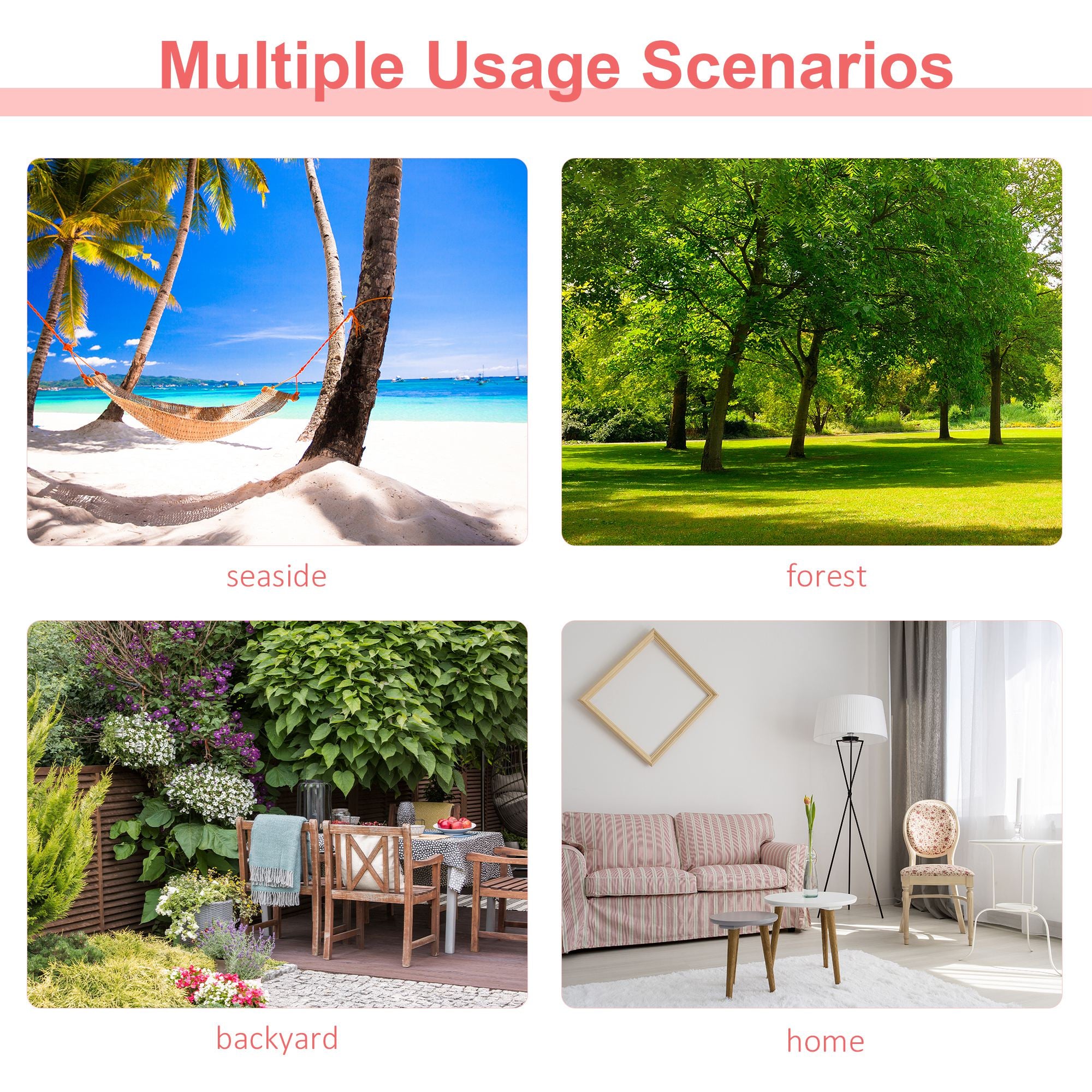 Outsunny Cotton Hammock Soft Portable Swing Sleeping w/ Headrest & Side Pocket Deluxe Swing Chair for Beach, Yard, Bedroom, Patio, Porch, Indoor, Outdoor,270 x 80 cm