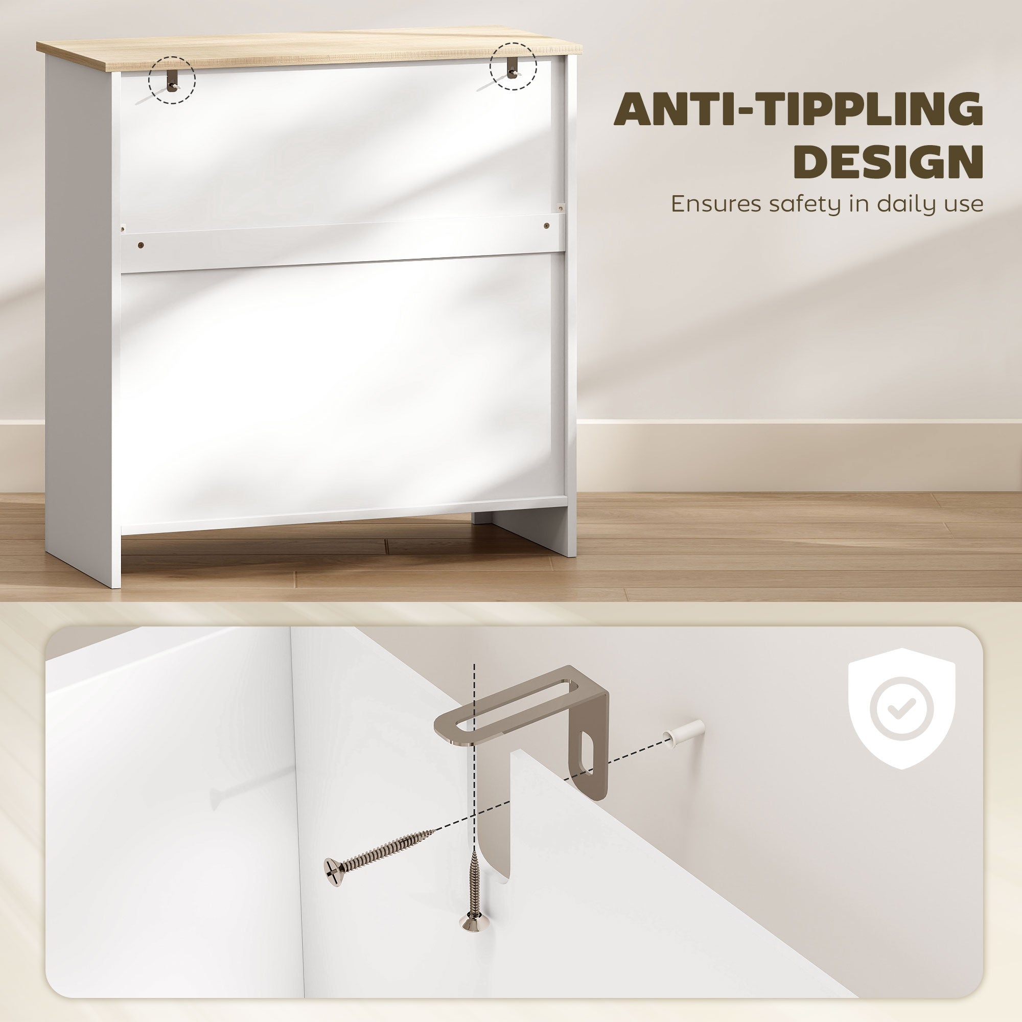 HOMCOM Sideboard Storage Cabinet, Morden Kitchen Cupboard with Adjustable Shelf, Drawer and Double Doors, Sideboard for Living Room, Dining Room, Hallway, White