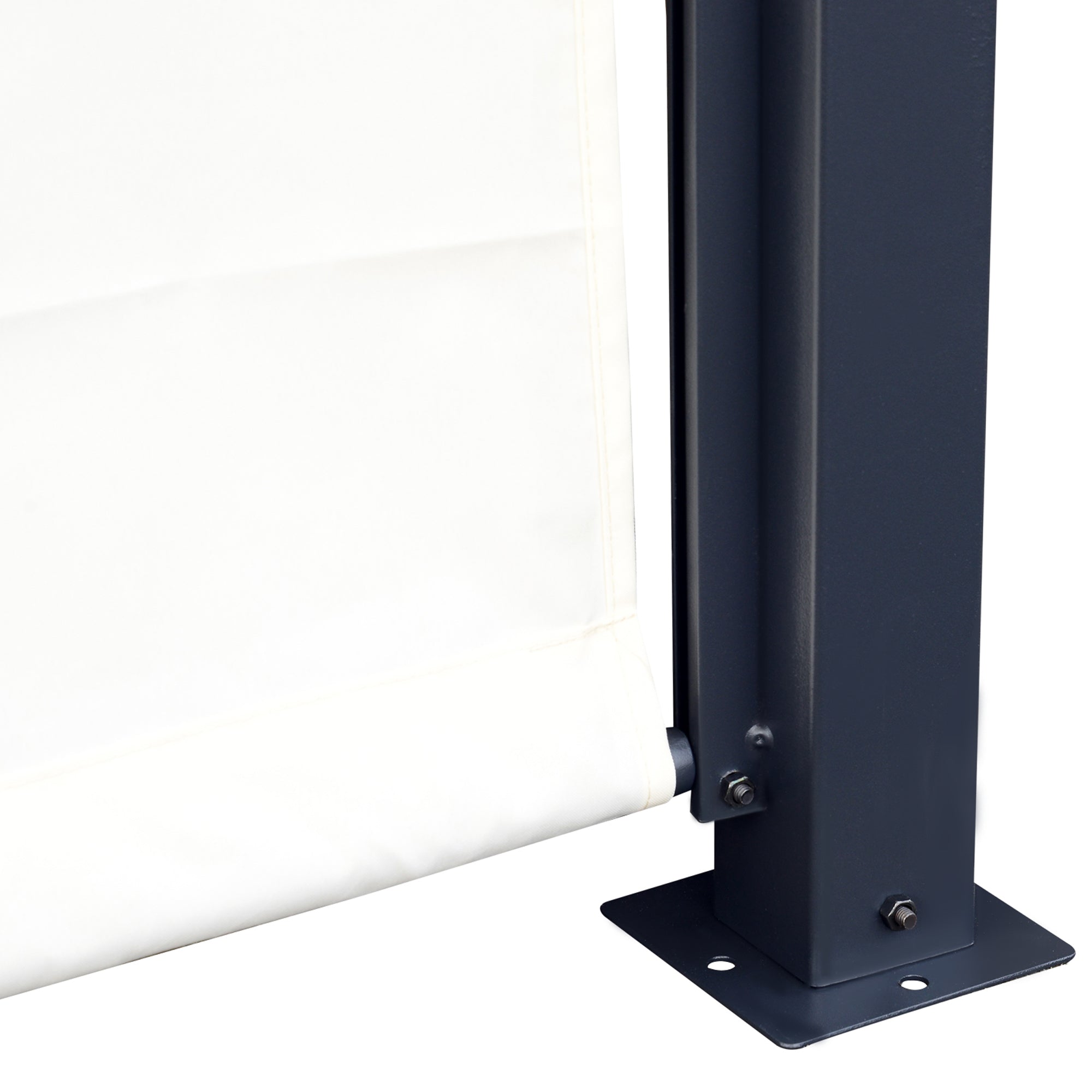 Outsunny Metal Pergola With Canopy Retractable Pergola Canopy 3Lx3Wx2.3H m Garden Gazebo Party Tent Sun Shelter Cover - Cream White/Black