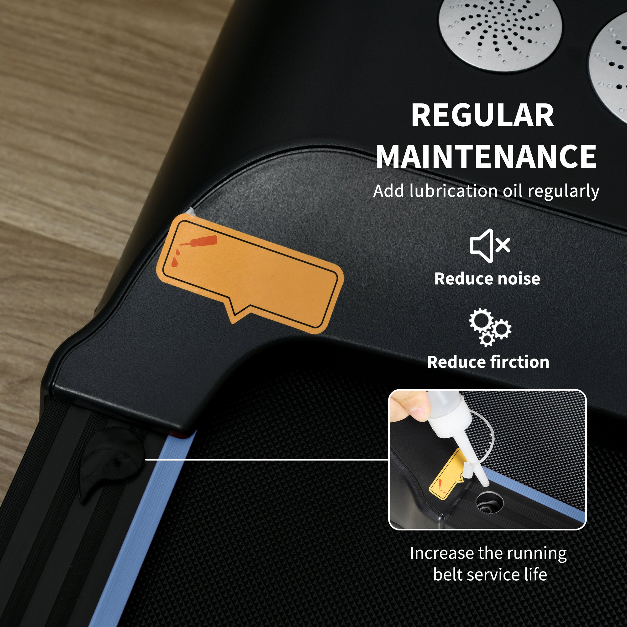 HOMCOM Foldable Walking Treadmill, with LED Display and Wheels, for Home, Office, Gym, Blue