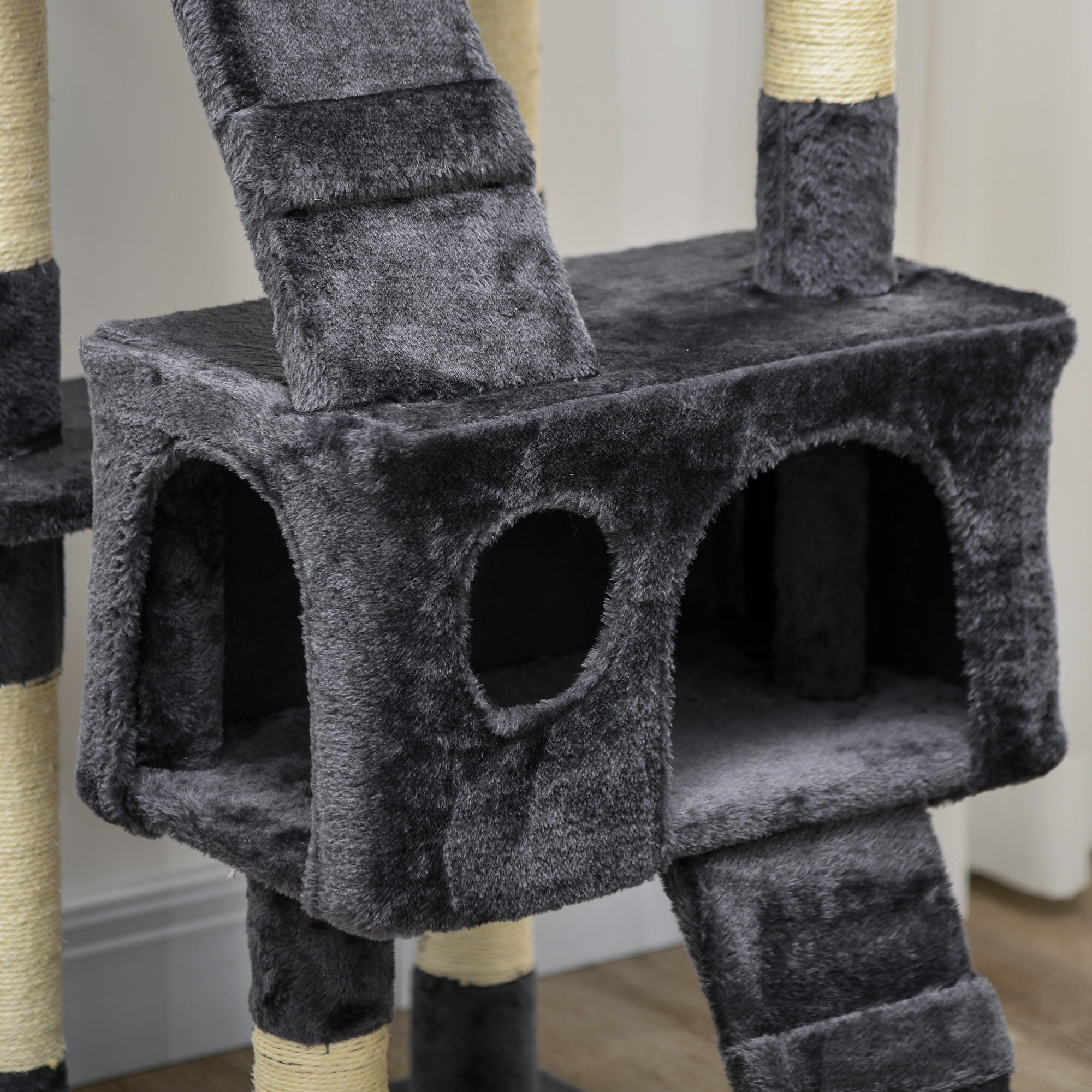 PawHut Cat Tree Scratching House, Activity Play Centre