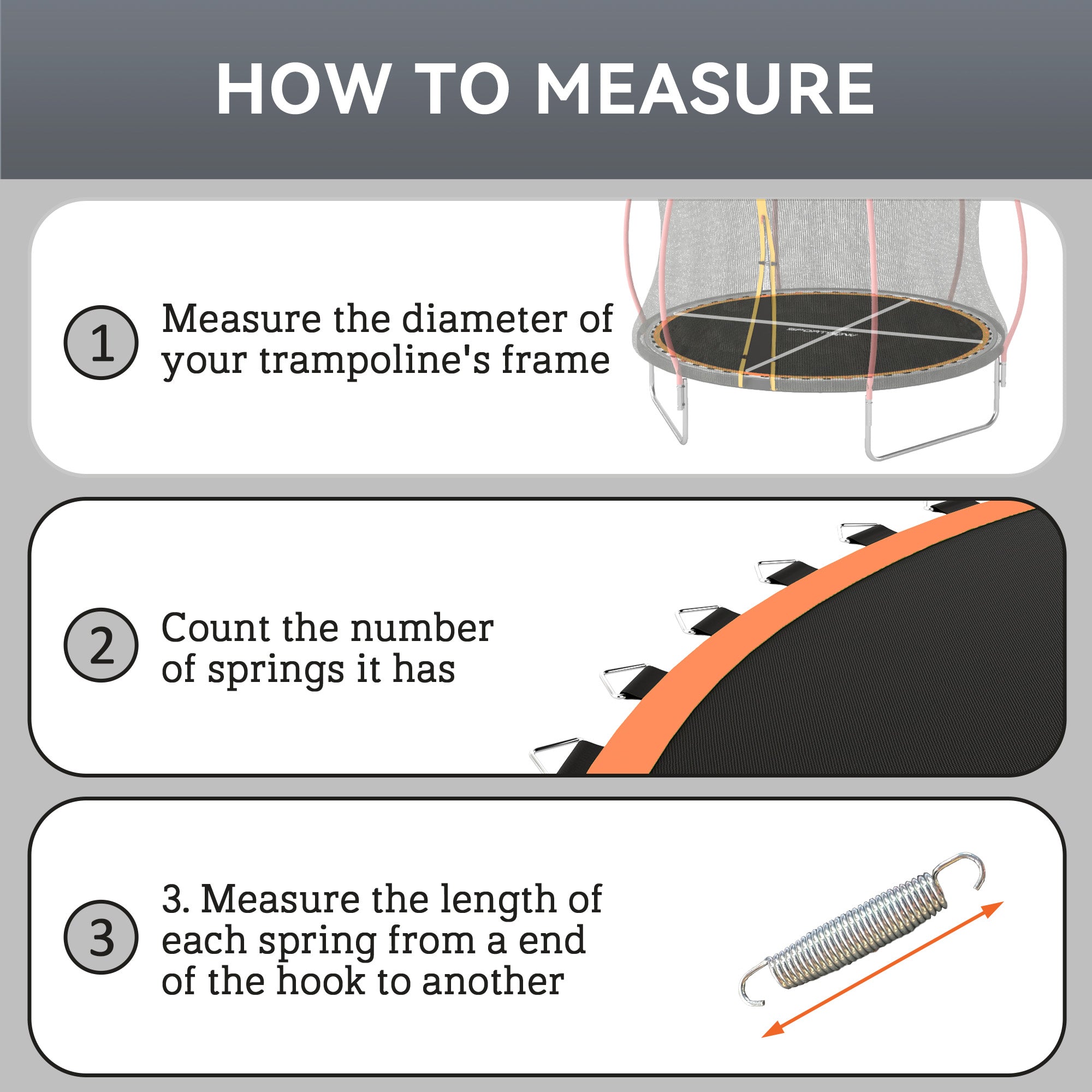 SPORTNOW Trampoline Replacement Mat with Spring Pull Tool, 54 V-Hooks, for 10ft Trampoline using 14cm Springs, Orange