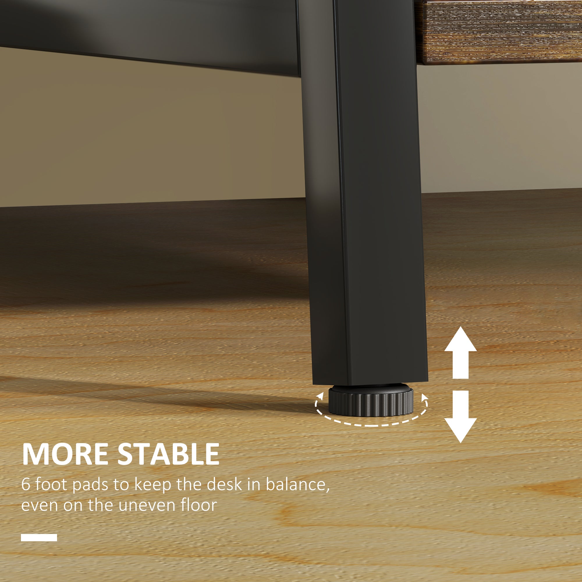 HOMCOM 100cm Computer Desk with Storage, Industrial Home Office Desk with 2 Tier Shelves and Steel Frame, Computer Table for Study Room, Rustic Brown