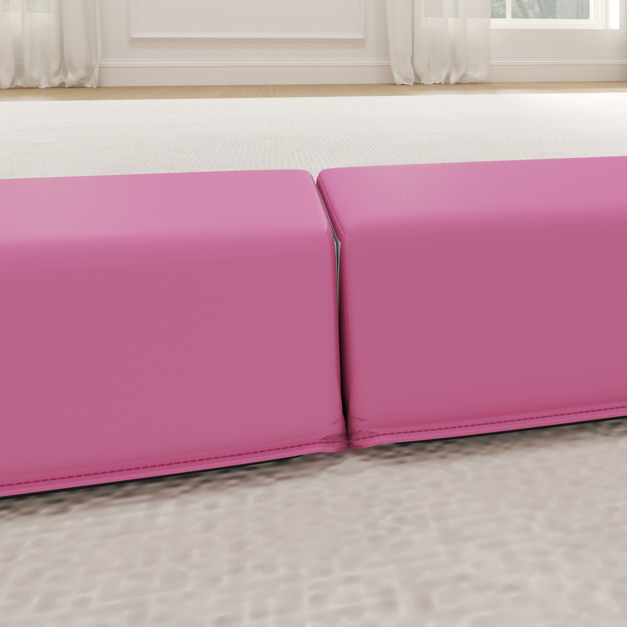 SPORTNOW 7.7ft Folding Gymnastics Beam, Floor Balance Beam for Kids with Anti-Slip Base, Gymnastics Equipment for Home, Pink