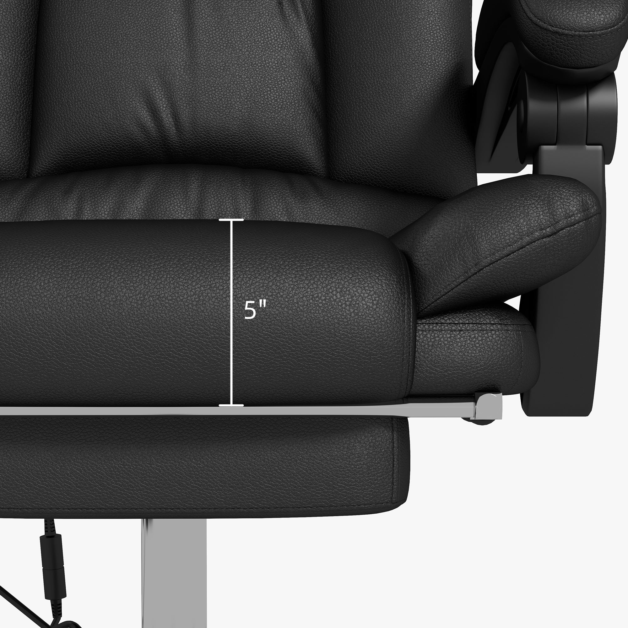 Vinsetto High Back Vibration Massage Office Chair, Heated Reclining PU Leather Computer Chair with 135\'c2\'b0 Reclining Back and Footrest, Black
