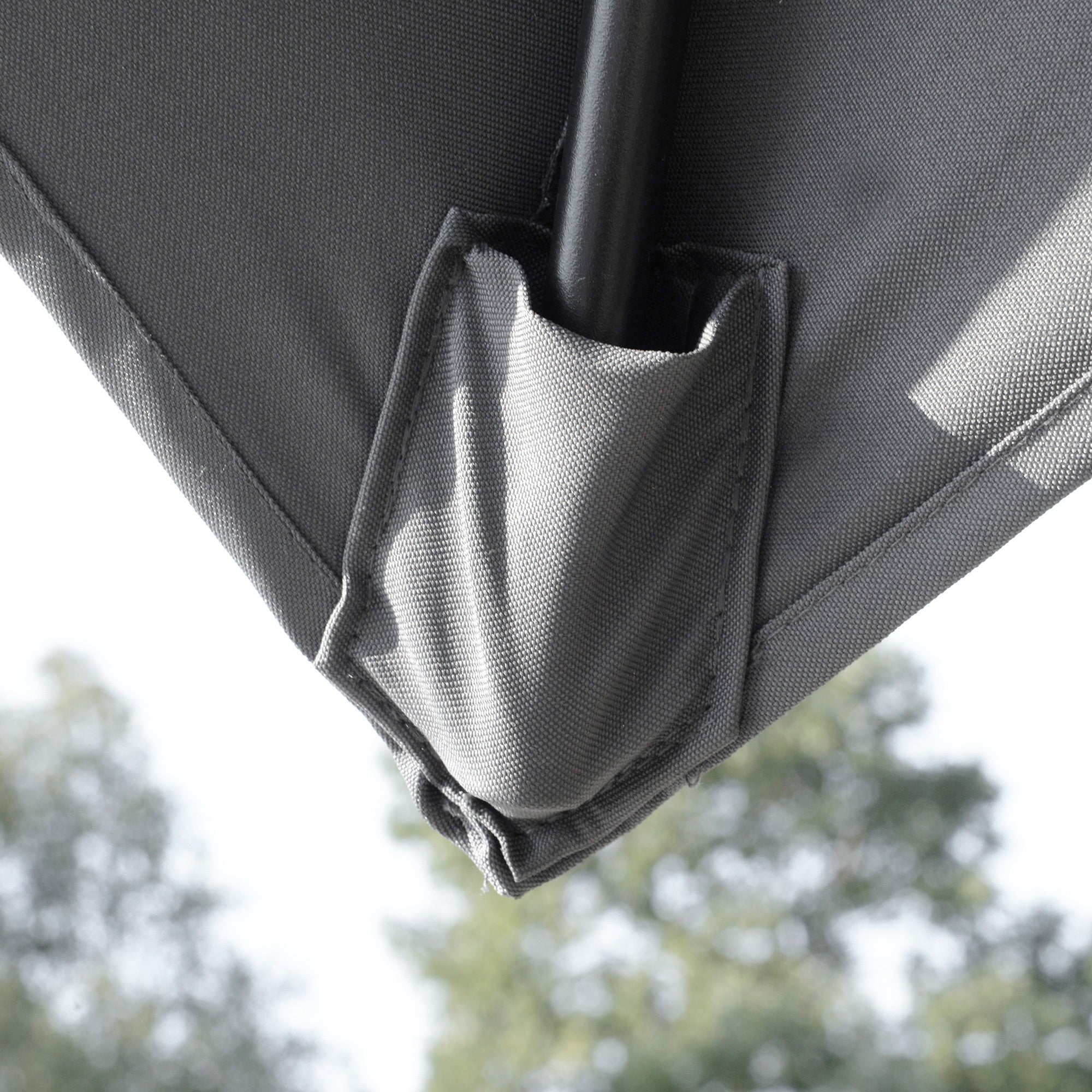 Outsunny 3 x 3(m) Cantilever Parasol with Aluminium Frame, Crank and Tilt, 360\'c2\'b0 Rotation, Double Top Garden Umbrella with Base and Cover, Light Grey