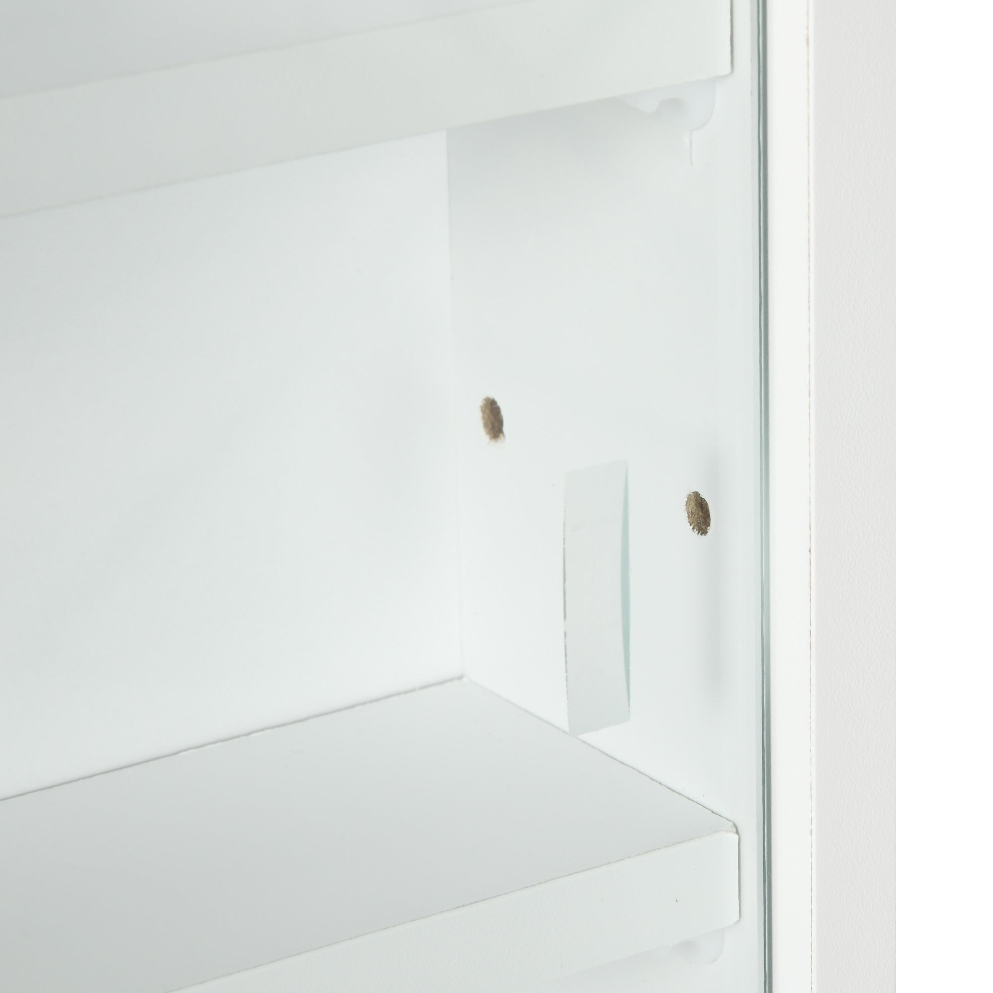 HOMCOM 5-Tier Wall Display Shelf Unit Cabinet w/ 4 Adjustable Shelves Glass Doors Home Office Ornaments 60x80cm White