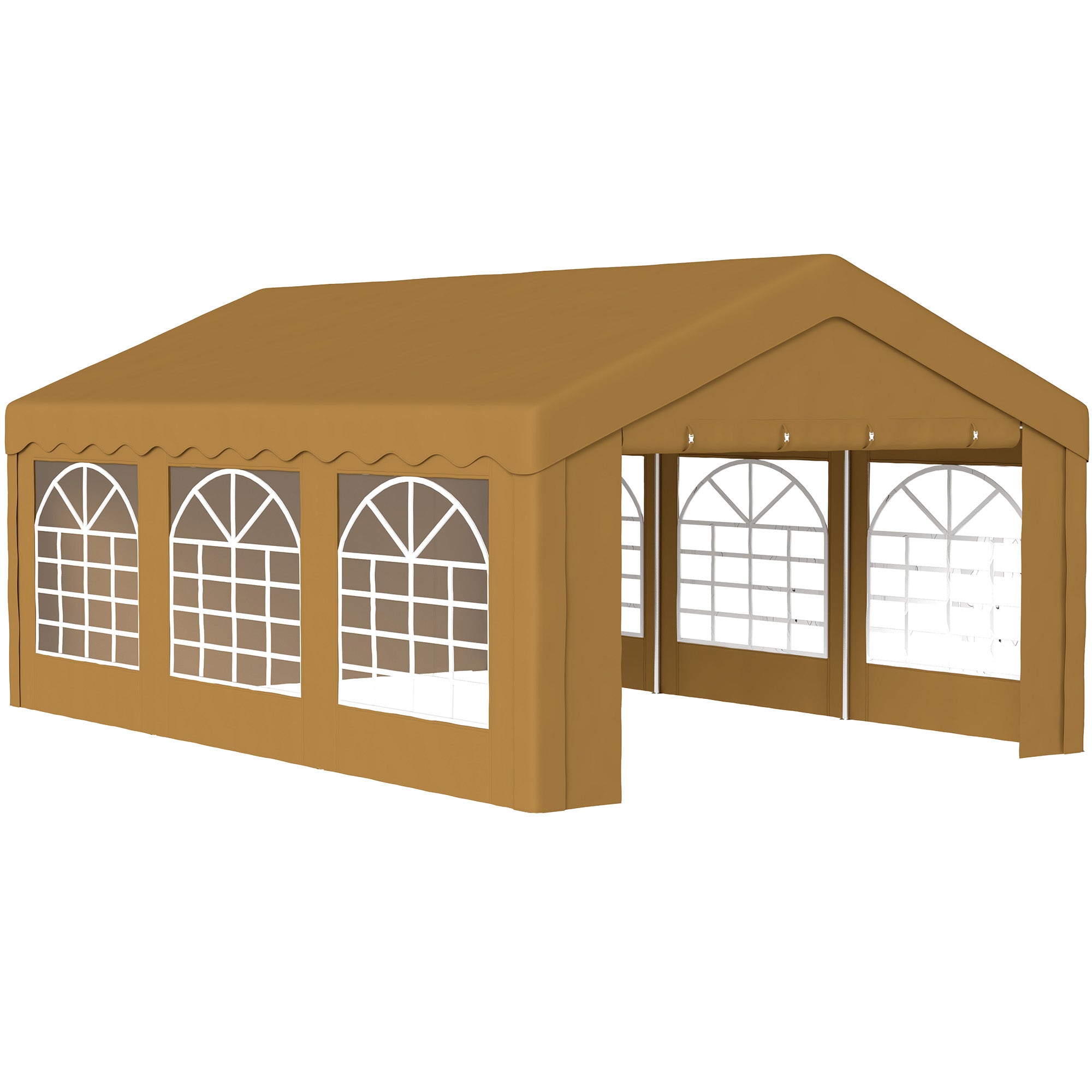 Outsunny 6m x 4m Garden Gazebo, Galvanised Marquee Party Tent with Removable Sides and Windows for Parties, Wedding and Events, Yellow