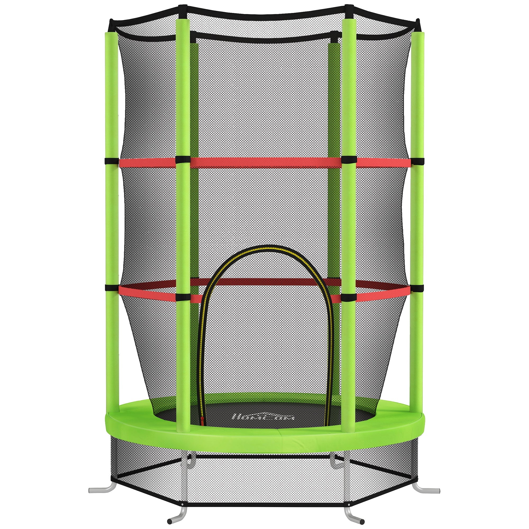 HOMCOM Kids Trampoline, with Enclosure Net, Steel Frame, for Ages 3-6 Years - Green