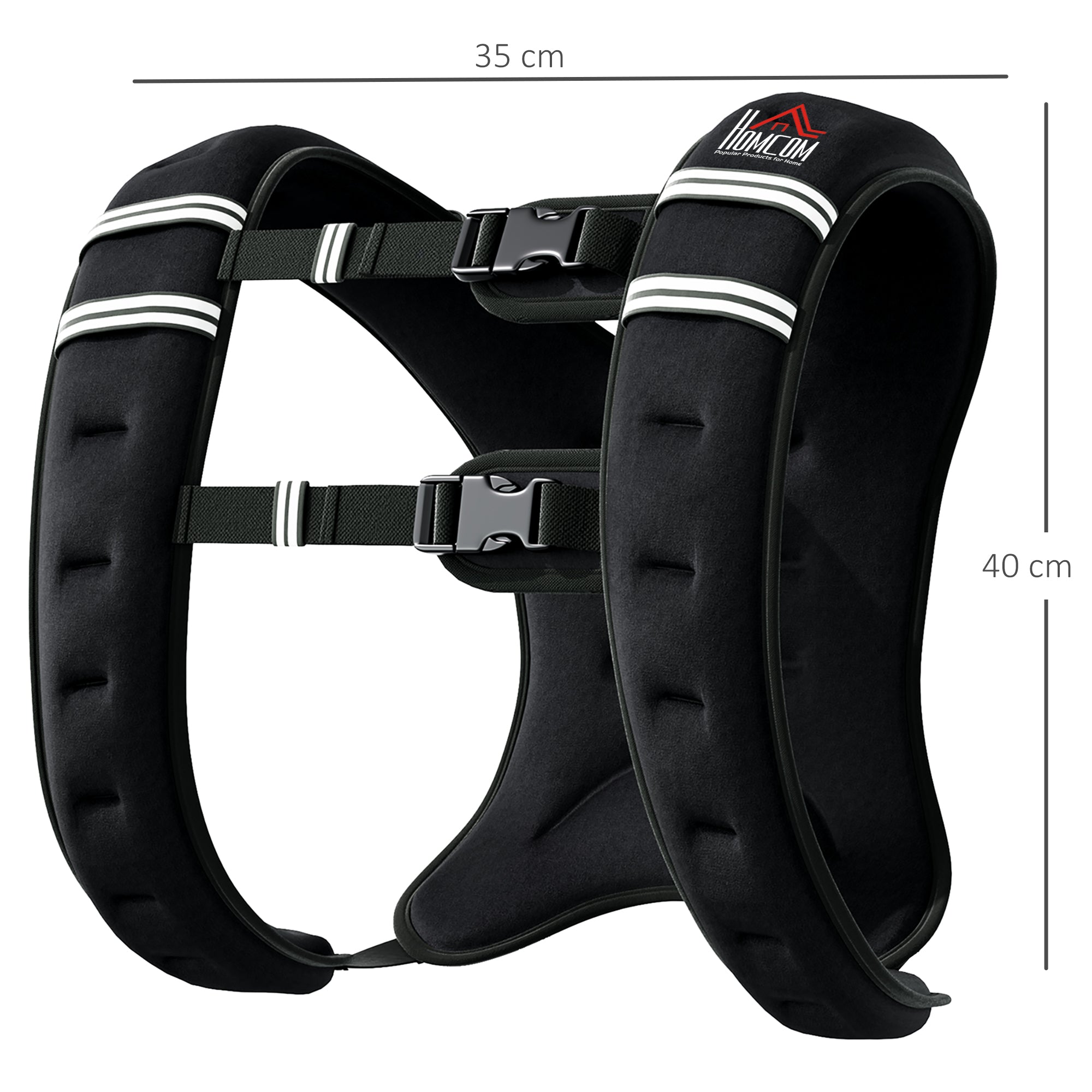 HOMCOM 8KG Weighted Vest, Running Weight Vest with Adjustable Strap, Convenient Pocket and Reflective Strips for Men and Women