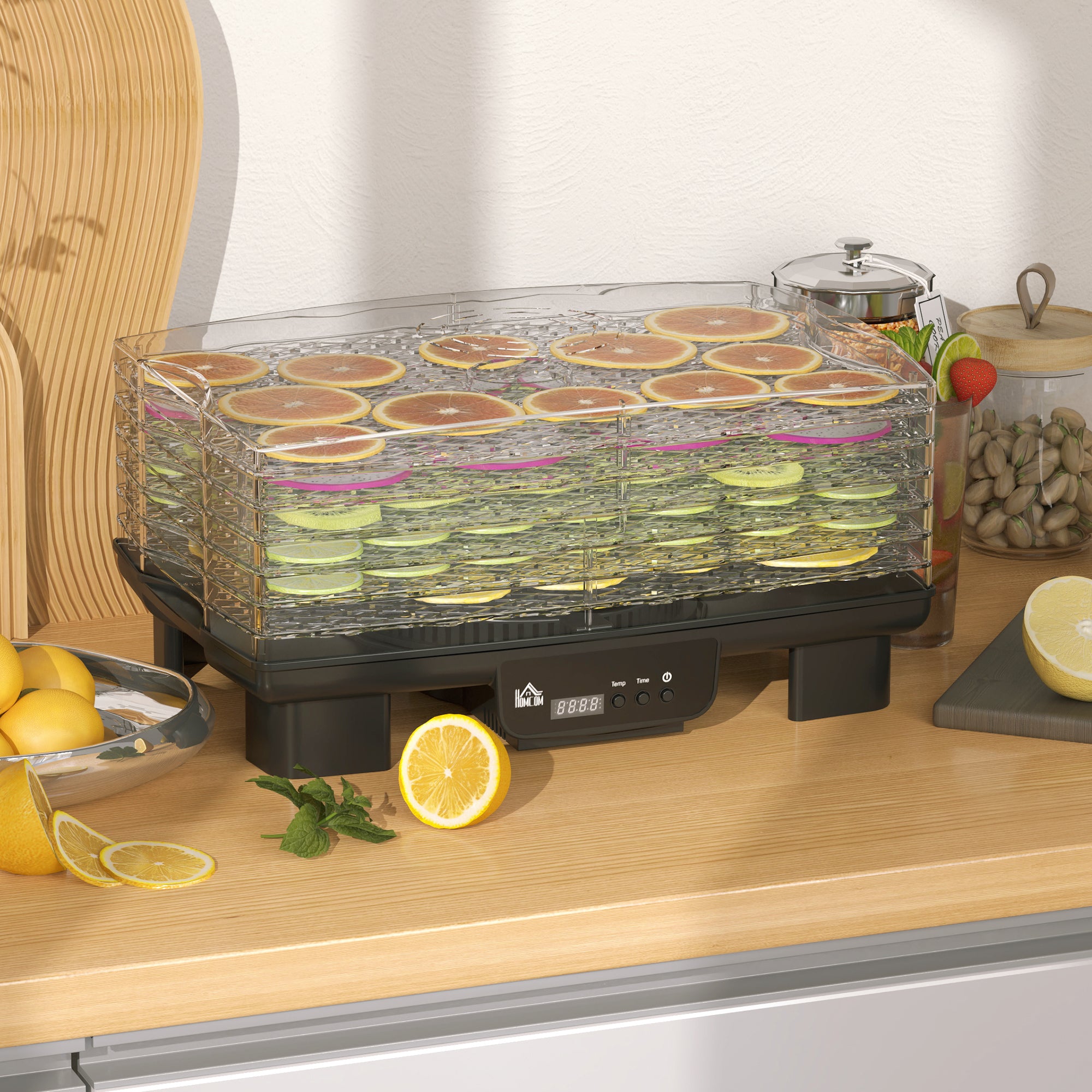 HOMCOM 40-70\'e2\'84\'83 Six-Tray Food Dehydrator - Black