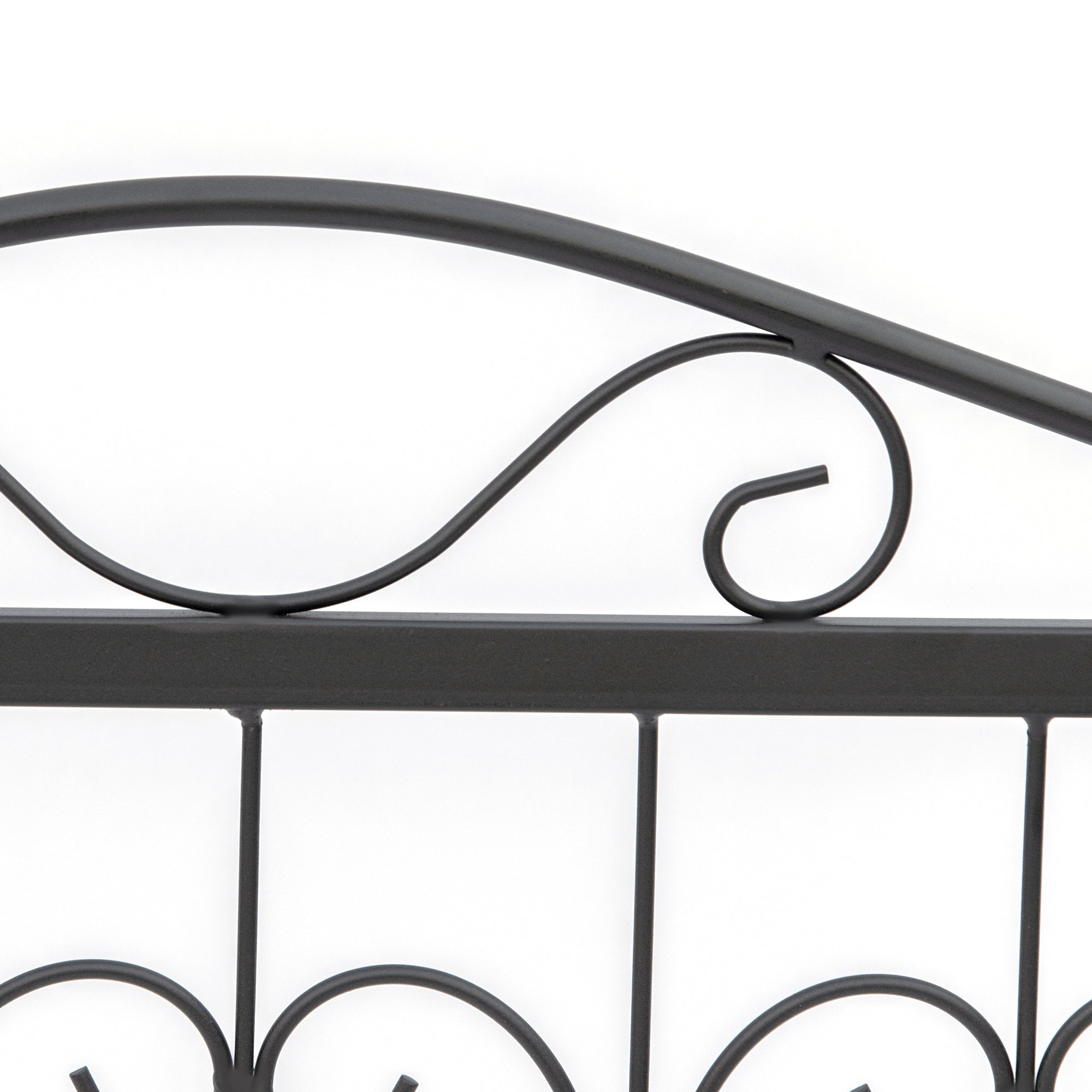 Outsunny Decorative Garden Fencing, 8PCs Outdoor Picket Fence Panels, Rustproof Metal Wire Landscape Flower Bed Border Edging Animal Barrier, Black